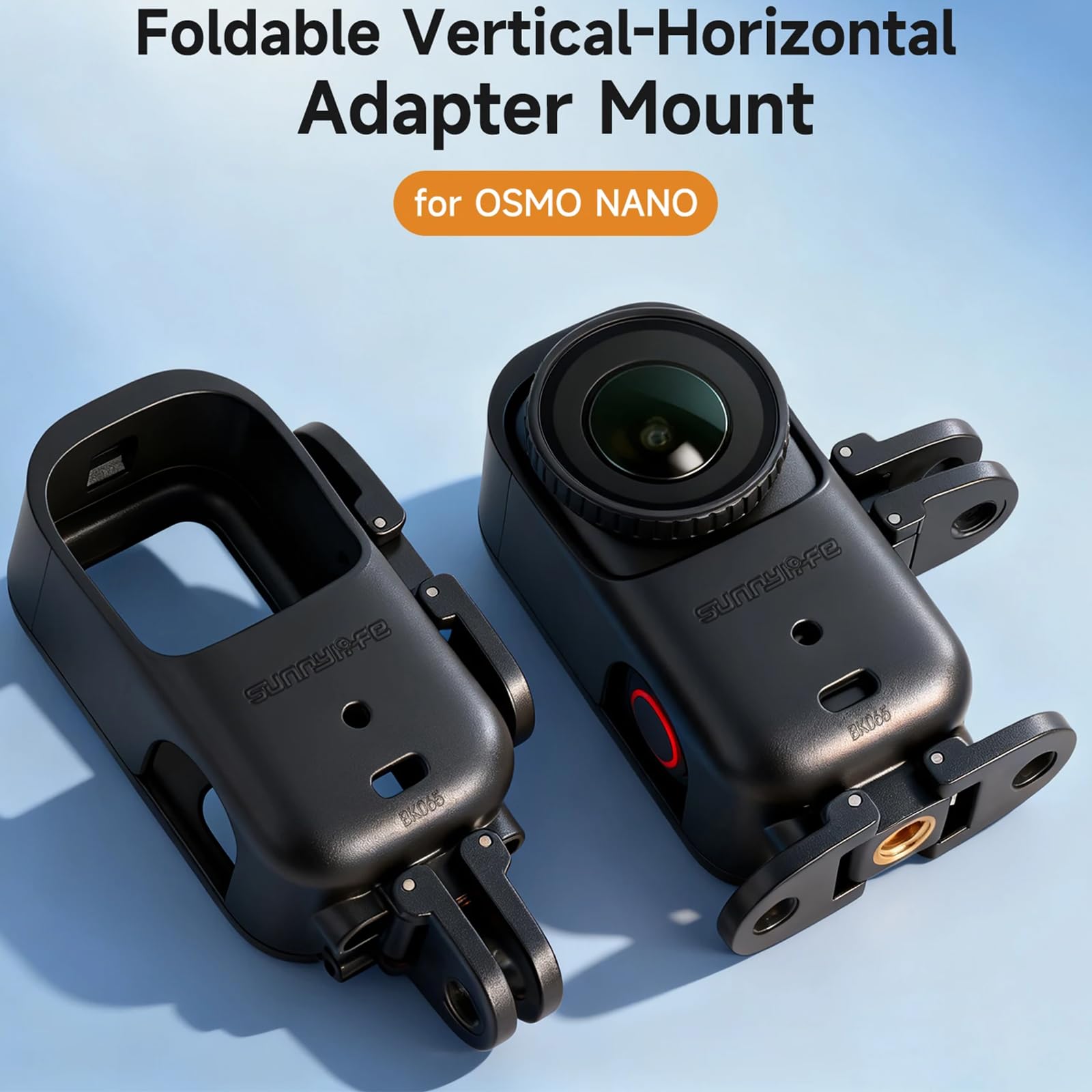 Cadre de Protection Cage Plastique pour DJI Osmo Nano, Vertical-Horizontal Adaptateur Mount Extension Support Accessoires pour DJI Osmo Nano pour trépied/Perche Selfie/Sac à Dos vélo Clip etc