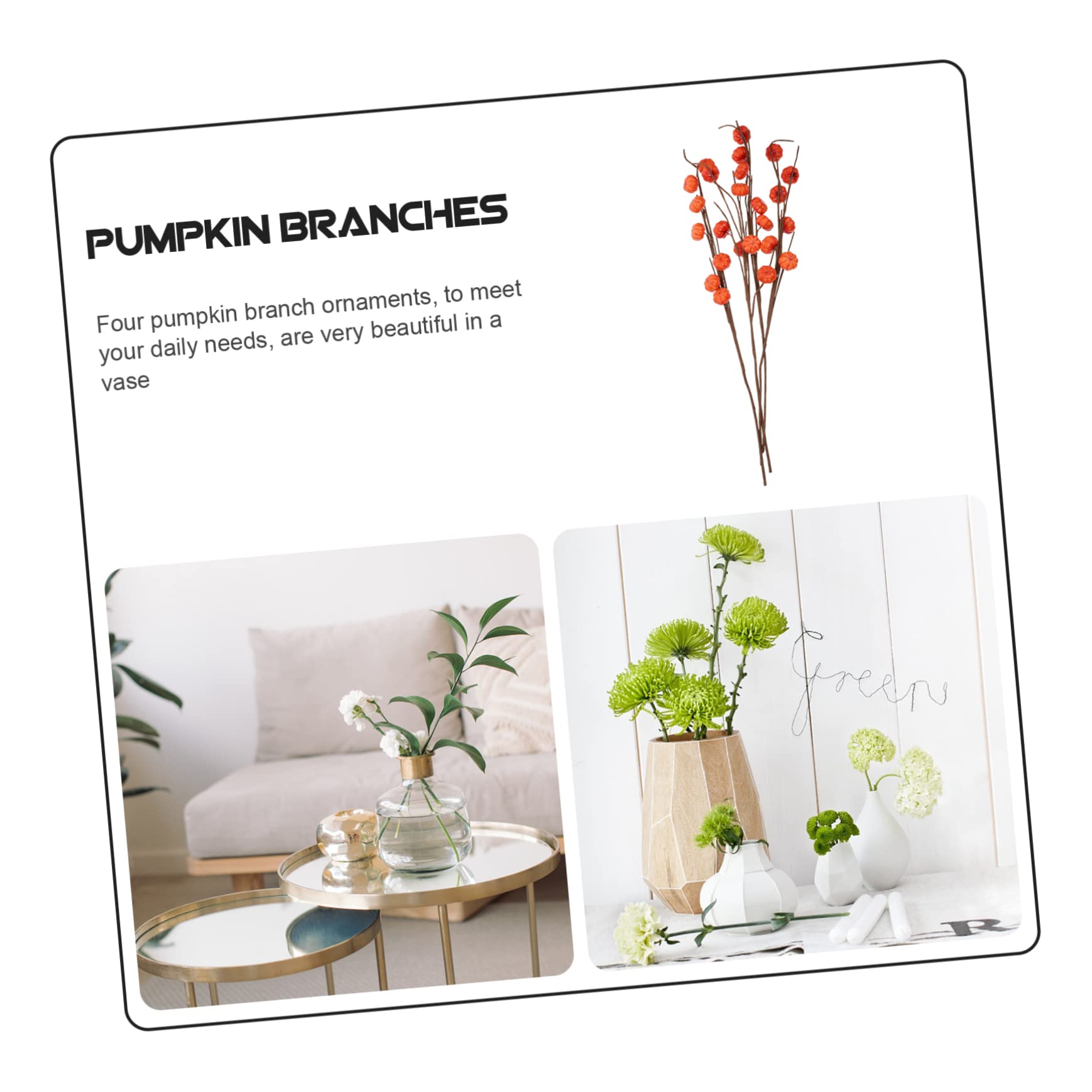 ABOOFAN 2sets Halloween Ornamente Kürbis Gefälschte Kürbis Wohnkultur Für Wohnzimmer 4 Stücke * 2