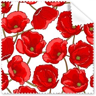 Red Flowers Corn Bespread Cleaning Cloth Phone Screen Glasses Cleaner 5pcs