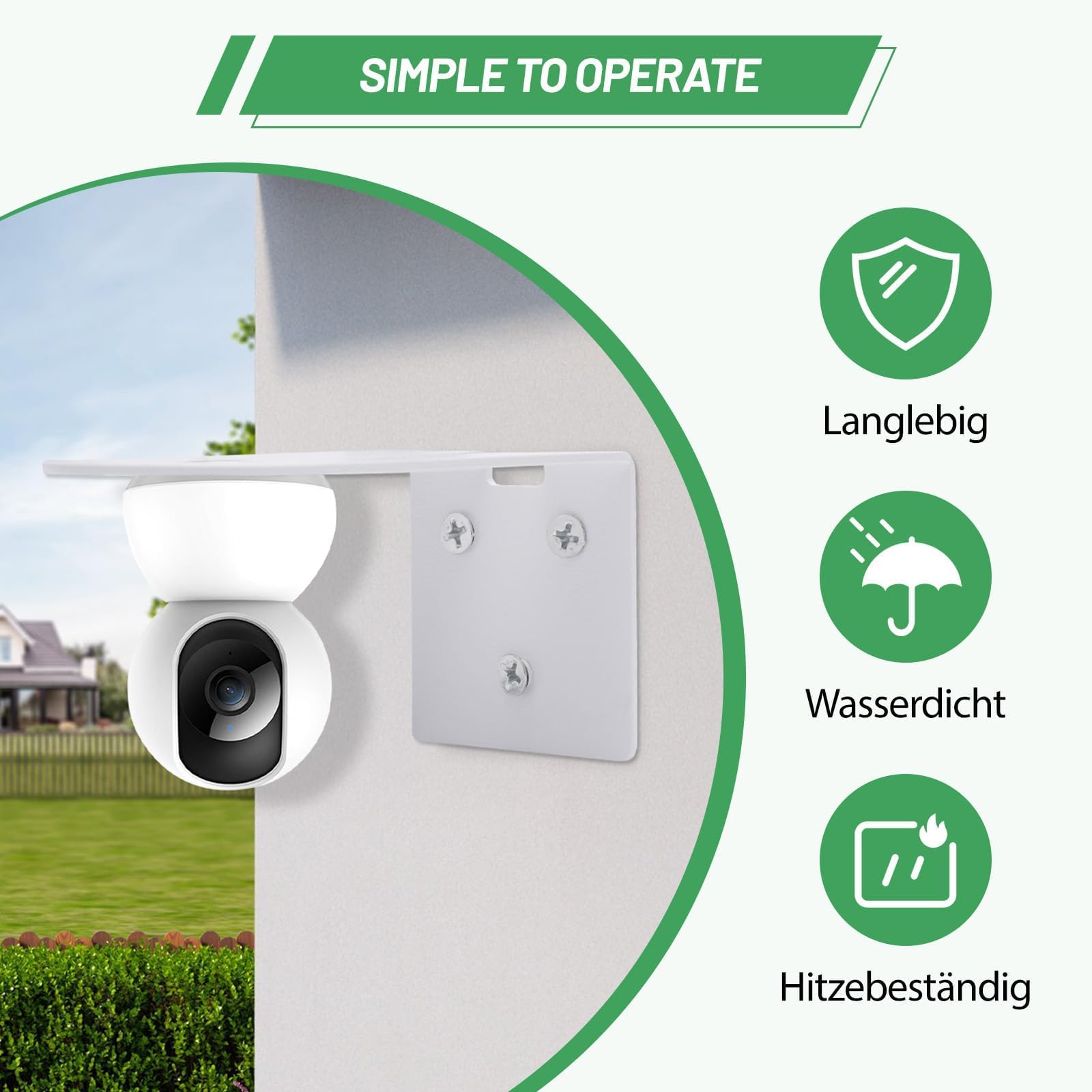 VOSSOT 2 Pezzi supporto telecamera staffa telecamera esterna per Eufy Security Indoor Cam E220 & Eufycam 2c/2,Staffe Angolari,Accessori in Metallo Resistente Include 1 Cacciavite Phillips