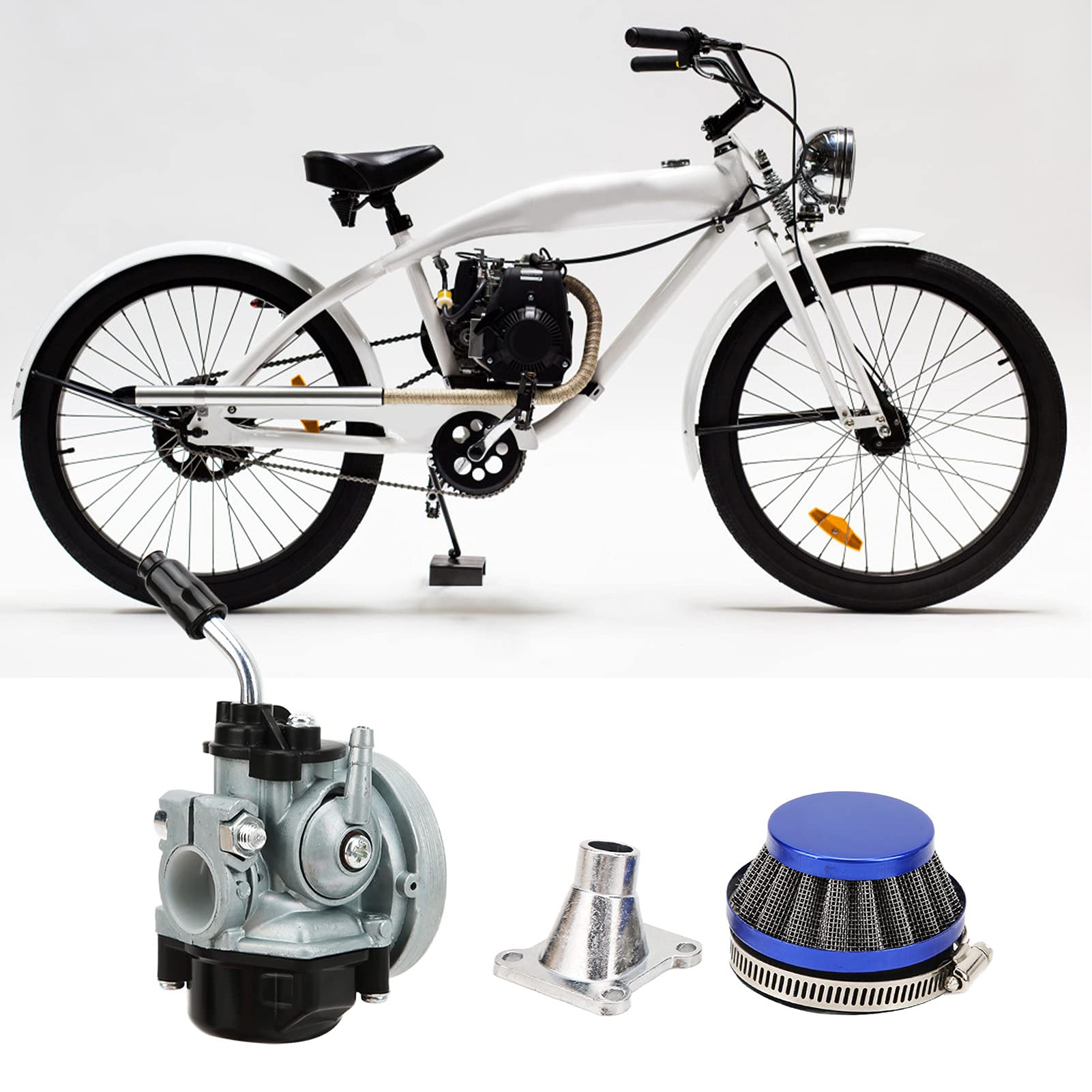Carburatore Carb Racing a 2 tempi 49cc 66cc 70cc 80cc con filtro dell'aria compatibile con motore a 2 tempi per bici da bicicletta motorizzata - Carburatore ad alte prestazioni 80cc