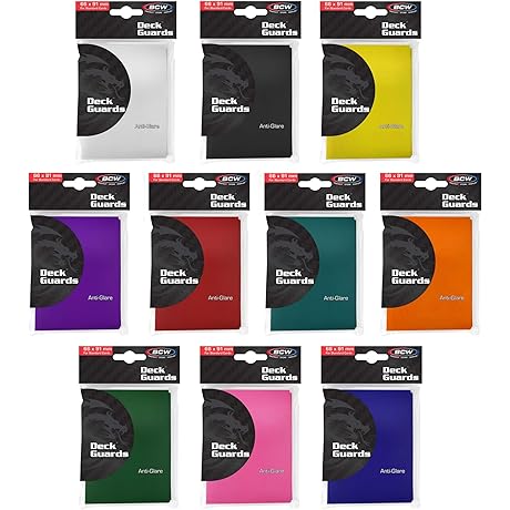 Assorted Deck Protector Sleeves Vibrant Mix for Top Loaders