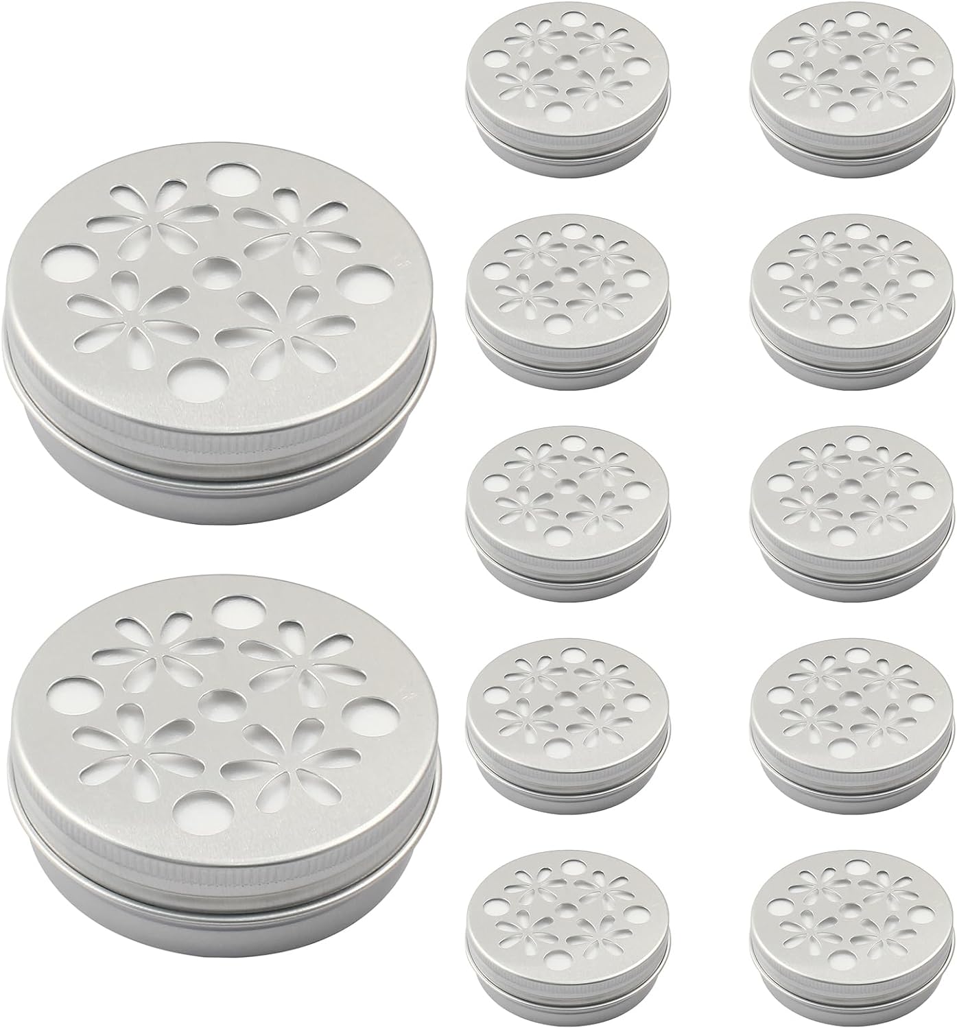 12Pcs Dog Scent Training Boxes | Aluminum, Scent Training Container, Plum Blossom Hollow Lid, For Work Dogs Training