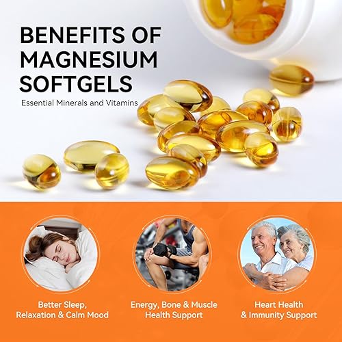 Miniatura 3 de Suplemento de glicinato de magnesio, glicinato de magnesio de 400 mg con zinc, vitamina B6, C, D3, magnesio puro para dormir, calma, músculo,