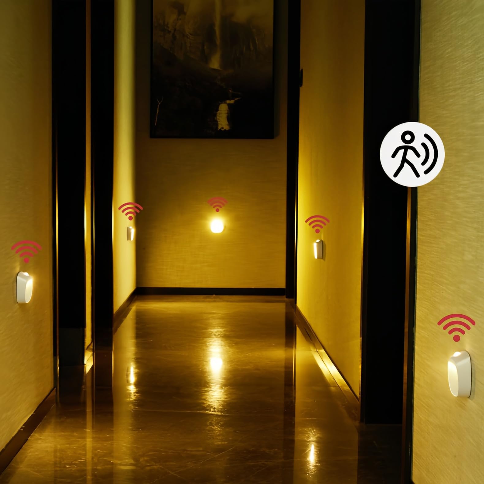Lancoon Lampada Sensore Di Movimento 3 Pezzi, Luci Notturne Magnetiche Ricaricabili Con Collegamento, Morbide E Calde Per Corridoio, Camera, Scale