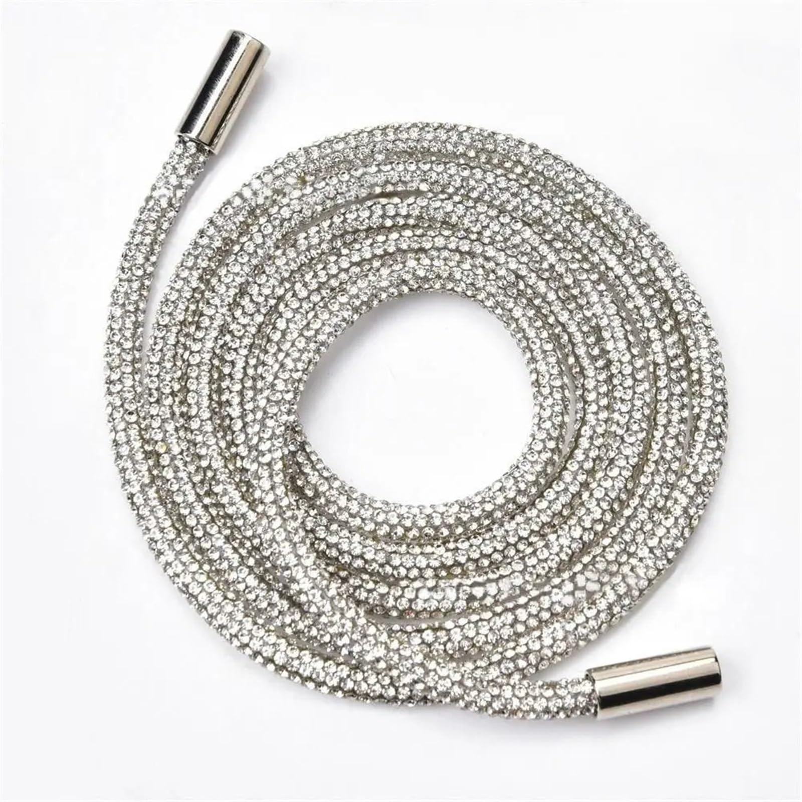 SJZHUYUE Replacement Rhinestone Drawstring Cord Multicolor 120cm 6mm(Wit)