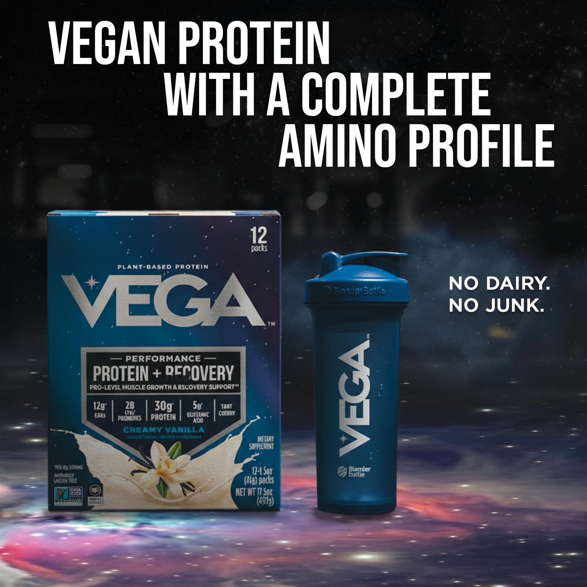Vega Protein + Recovery, Vanilla – 30g Vegan Protein, Dairy & Gluten Free, Probiotics, NSF Certified, 12 x 1.6 oz (12 Servings) — Amazon image 11