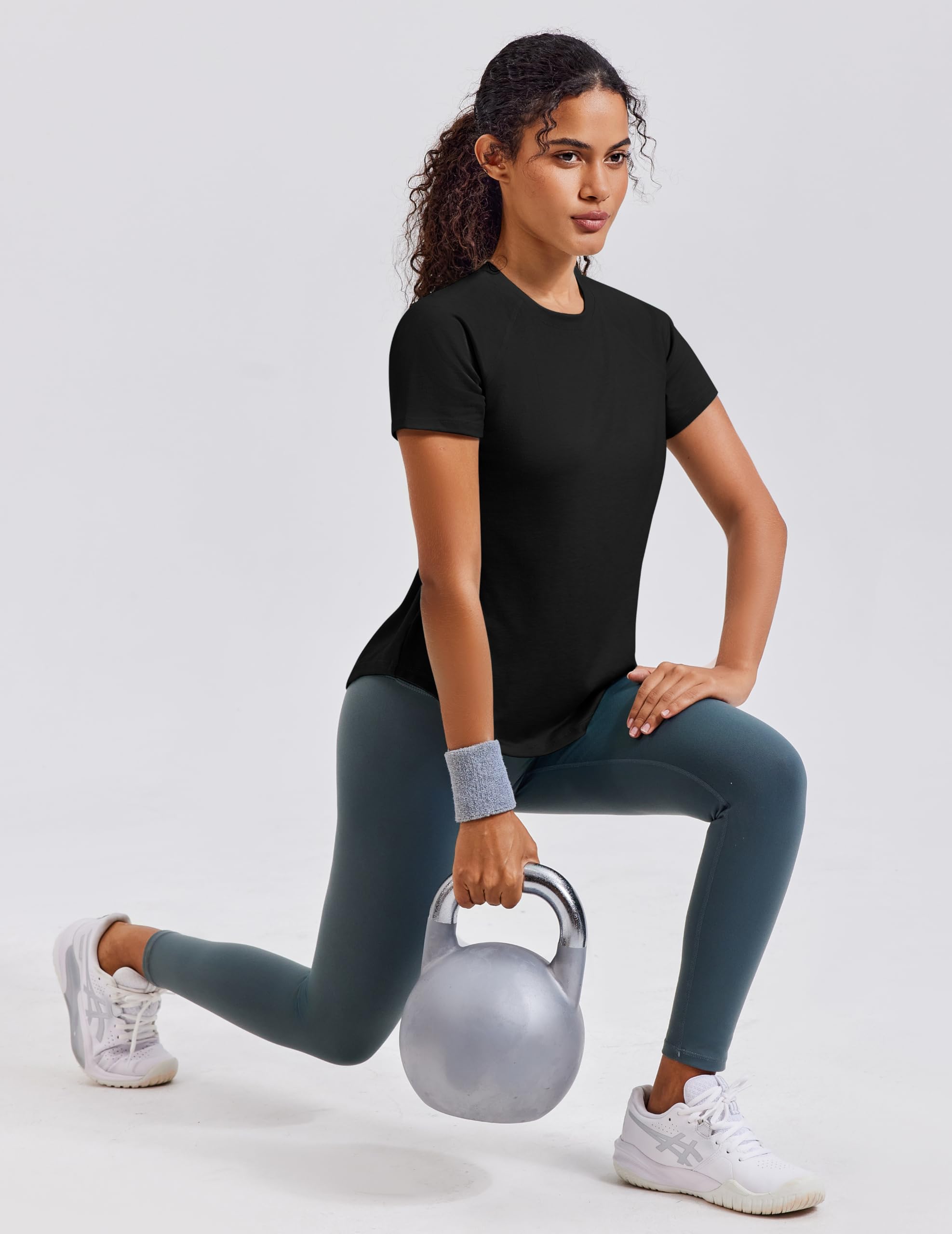 PINSPARK Sportshirt Damen Kurzarm UV-Schutz Sport T-Shirt Atmungsaktiv Netzstoff im Rücken Fintess Laufshirt Leicht Yoga Oberteile Schnelltrocknend Gym Funktionsshirts - 2