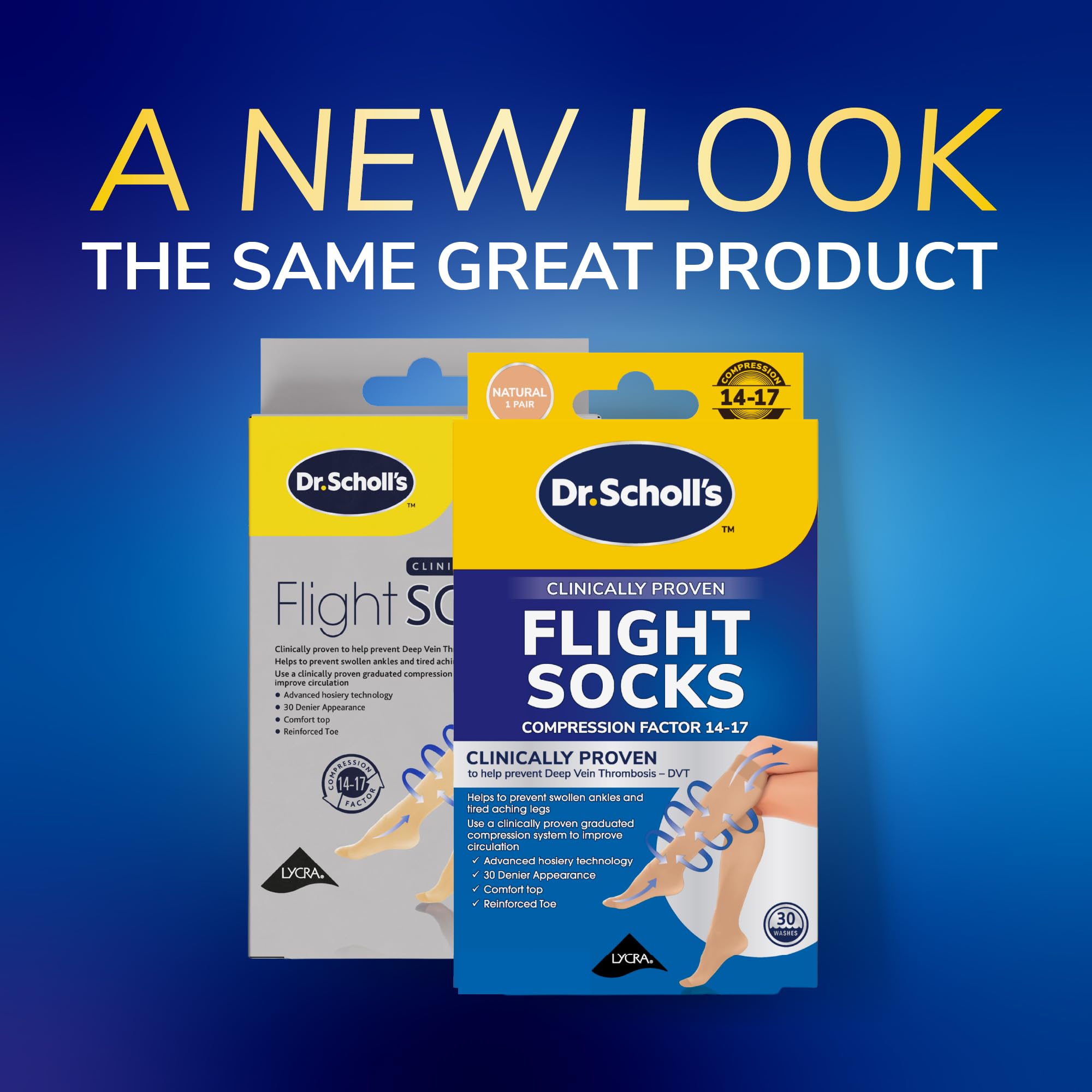 Dr. Scholl's Flugsocken – klinisch bewährte Kompressionsstrümpfe für Flugreisen – helfen geschwollene Knöchel und tiefe Venenthrombose zu verhindern