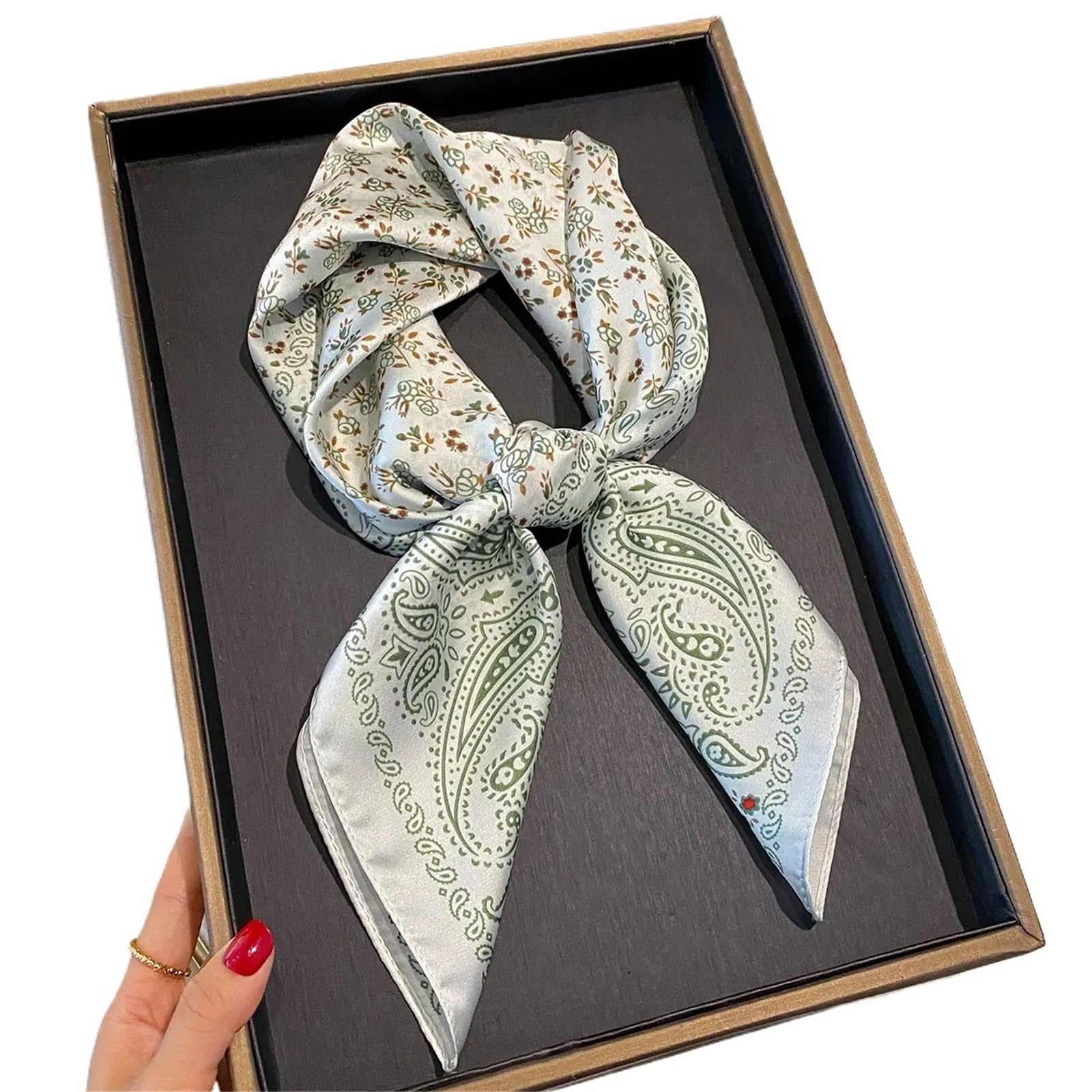 Bufanda para la cabeza, bufandas de moda para mujer, 1 unidad, 70 x 70 cm, bufanda cuadrada con estampado de seda, pañuelo decorativo para el cuello