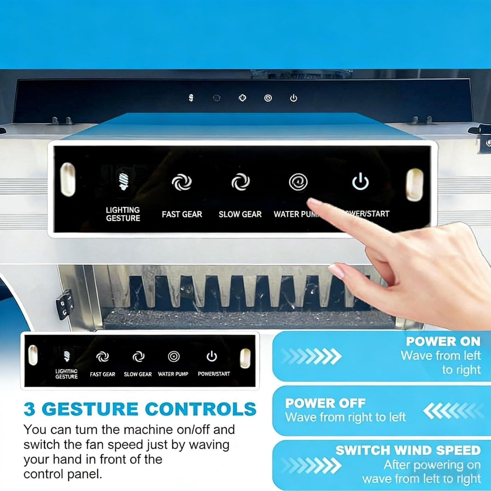 180W Wasserfall-Sprühkabine Intelligente Wasservorhang-Lackierkabine 2200 L/h Luftstrom 33cm Arbeitsfläche 3 LED-Leuchten Absauganlage Airbrush