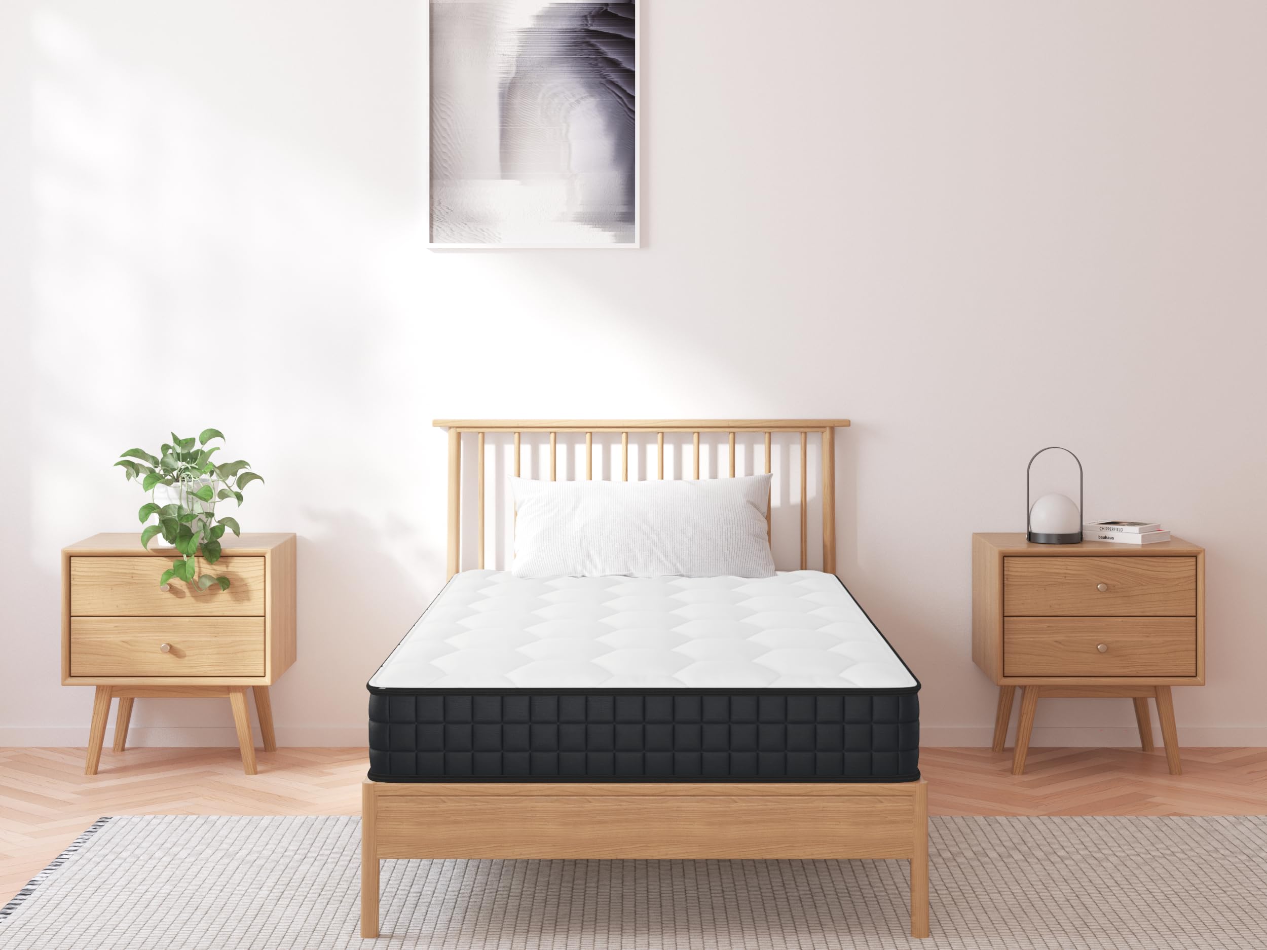 Matelas 90x190 Mousse Mémoire de Forme, Confort.Respirant,12CM