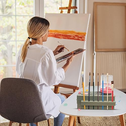 Miniatura 5 de Enjuagadora de pinceles con drenaje, cepillo de aceite para reciclaje de agua, juego de enjuague de pinceles, herramienta limpiadora de brochas de