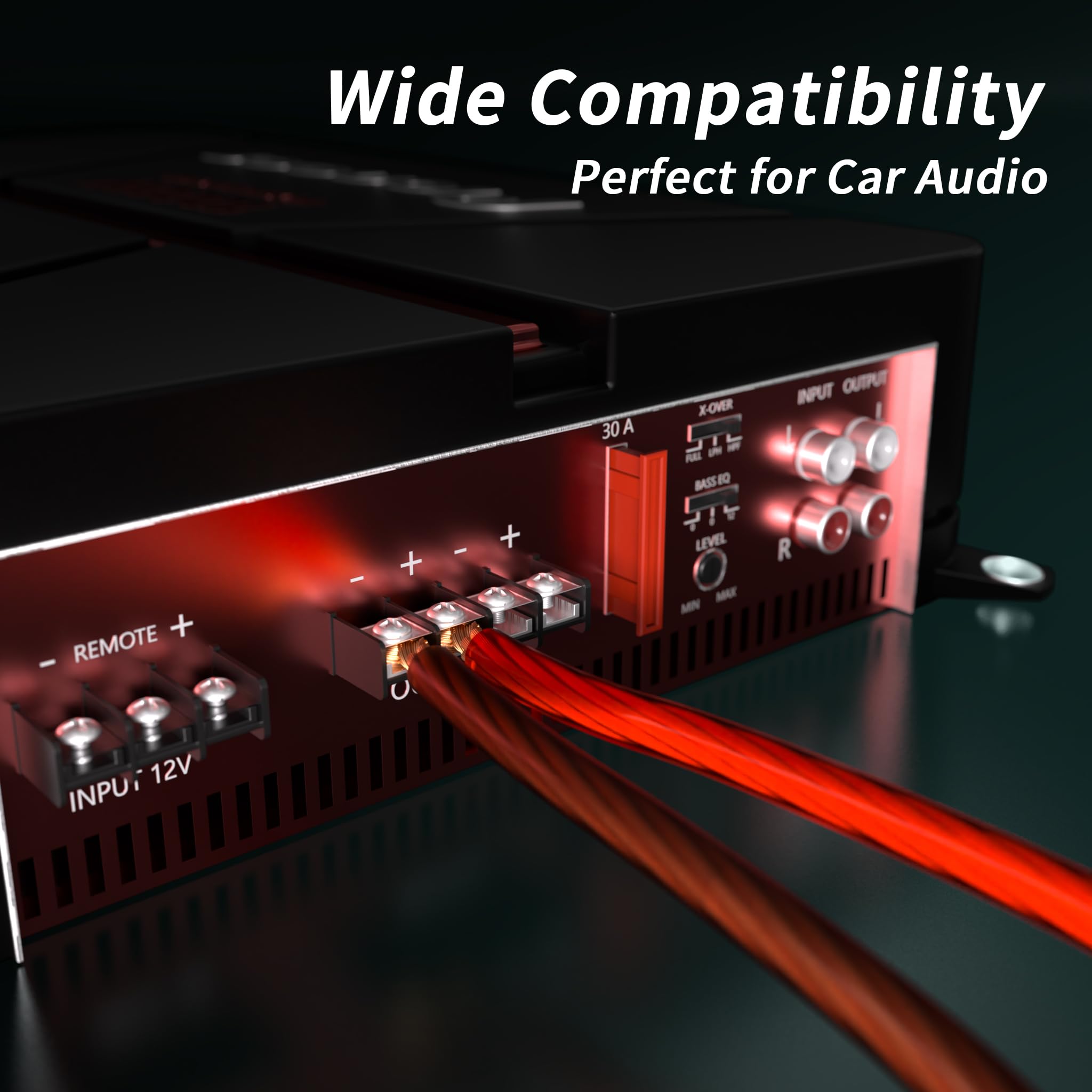 Fil de calibre 0 (6,1 m noir + 6,1 m rouge) câble de batterie CCA en aluminium plaqué de cuivre rouge, câble d'alimentation primaire/de terre pour haut-parleur audio de voiture, remorque de