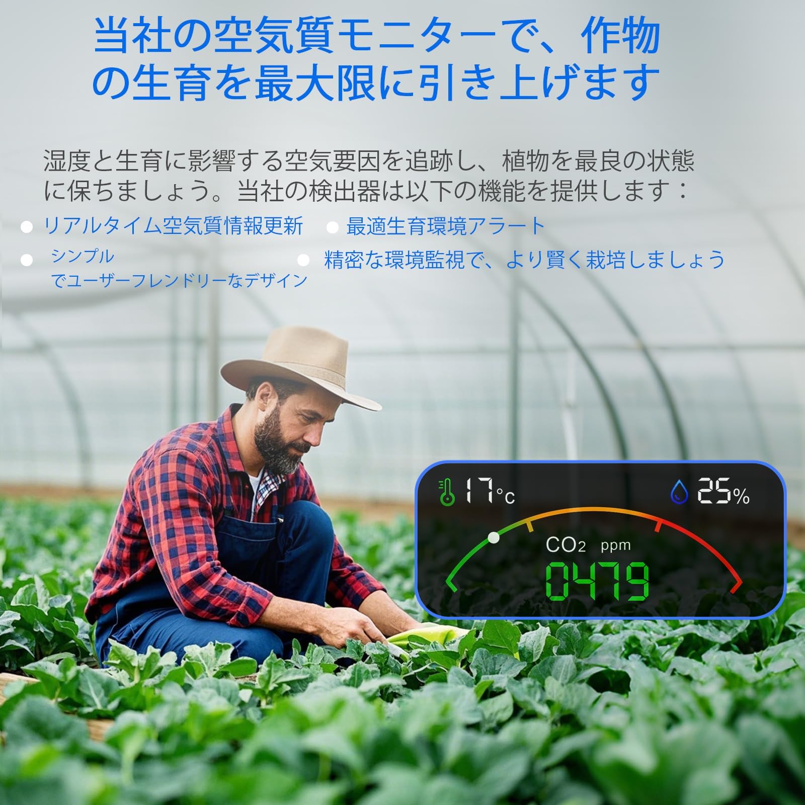 Amazon.co.jp: CO2モニター 5-in-1 空気質測定器〔換気の目安がひと目