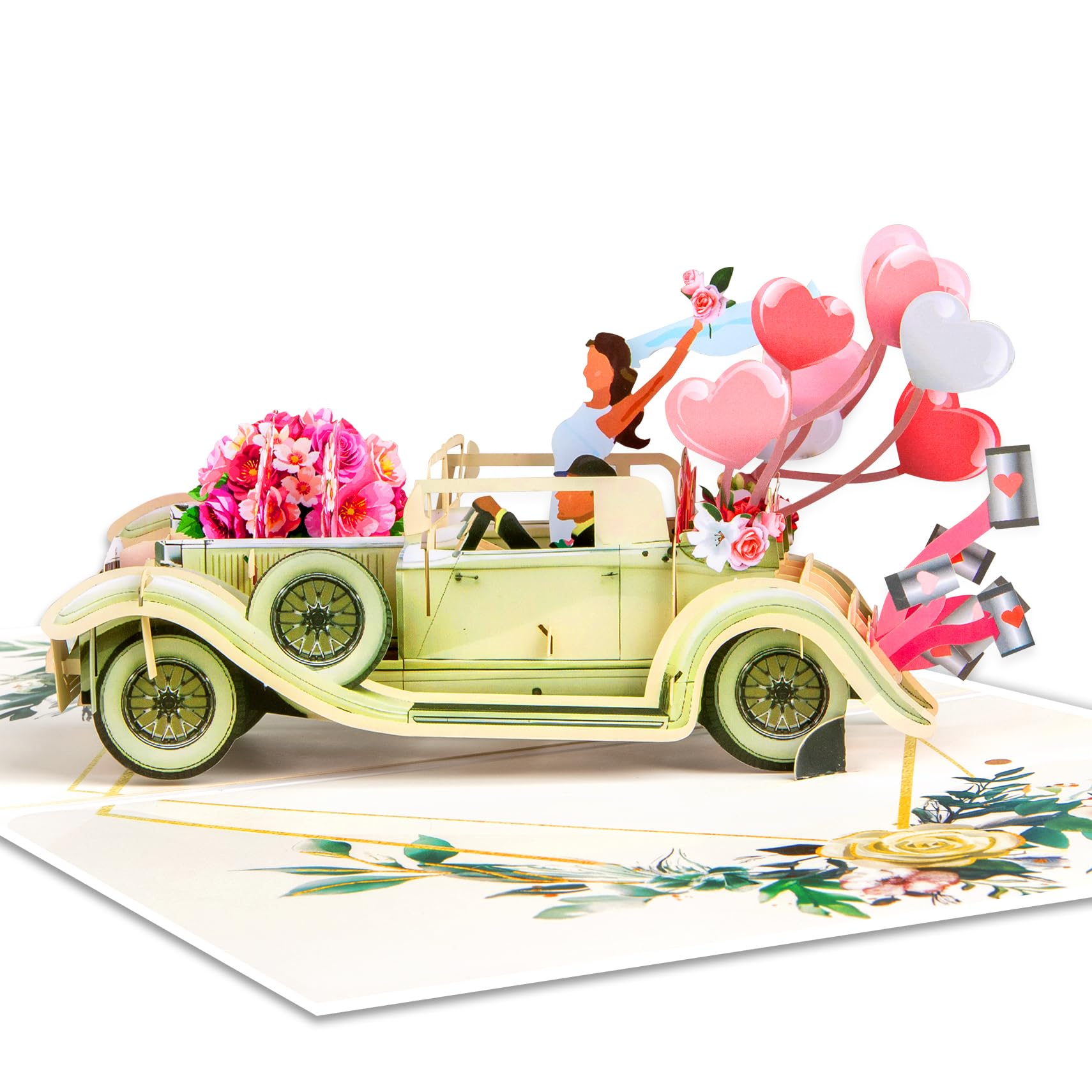 GREETING ART Pop Up Hochzeitskarte Hochzeitsauto, 3D Hochzei