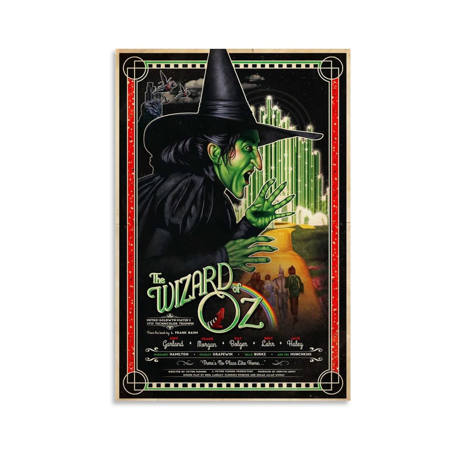 CUQ Classic Movie The Wizard of Oz 1939 Vintage Poster Home Decor Wall Decoration Gift Canvas Wall Art Bedroom Painting 08x12inch(20x30cm)