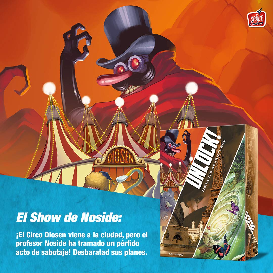 Asmodee | Unlock! Timeless Adventures | Juego de Mesa de Escape Room para Adultos y Familias | A Partir de 10 Años | De 1 a 6 Jugadores | 180 Minutos por Partida | Español