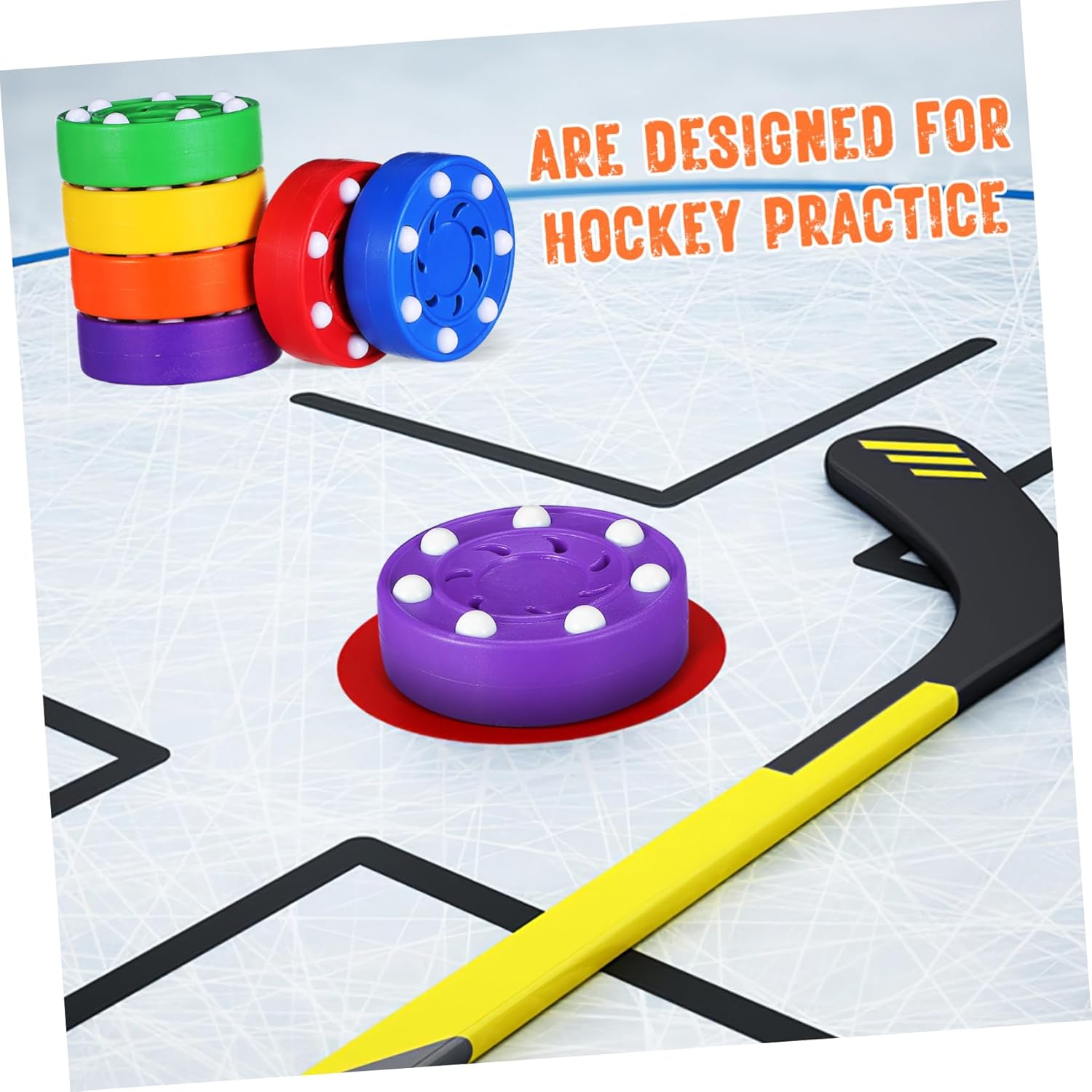 Ice Hockey Roller Skates 6 Pack Hockey Training Outdoor Sturdy Construction Colorful Design
