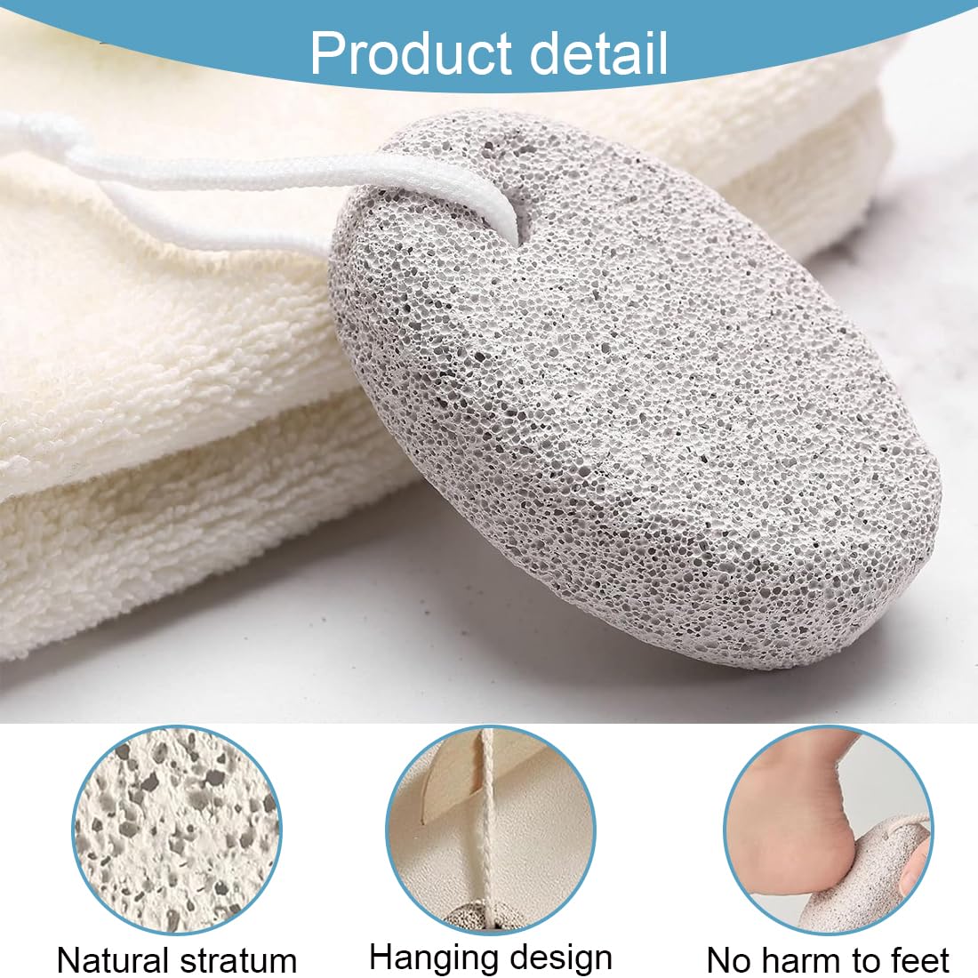 Pietra pomice naturale per piedi 4 PC, Lava Pedicure Tools Rimozione Del Callo Della Pelle Dura, Pietra per Pedicure, Esfoliazione del piede naturale per rimuovere la pelle morta