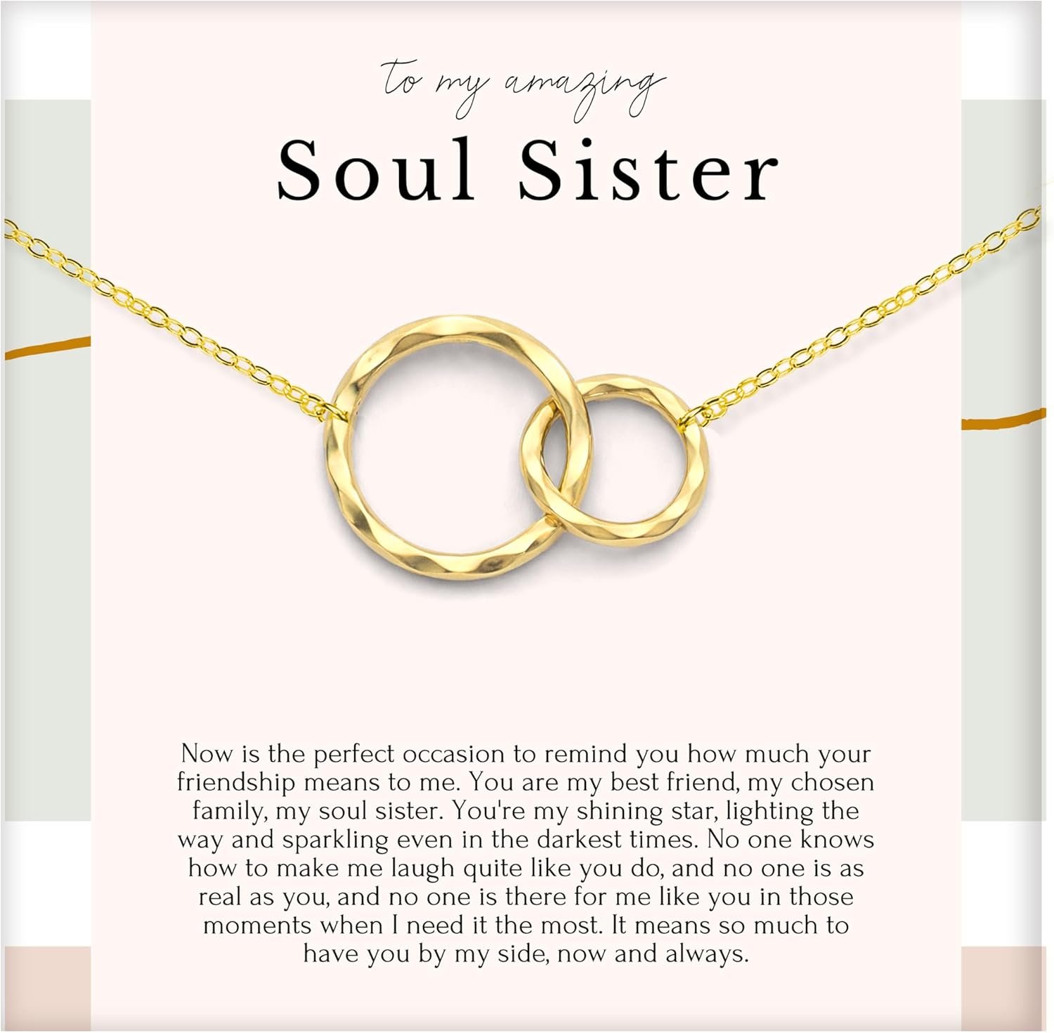 HOPE LOVE SHINE Best Friend Gift for Women - Meaningful BFF Friendship Necklace, Jewelry 16+2", 14k Gold Plated Sterling Silver