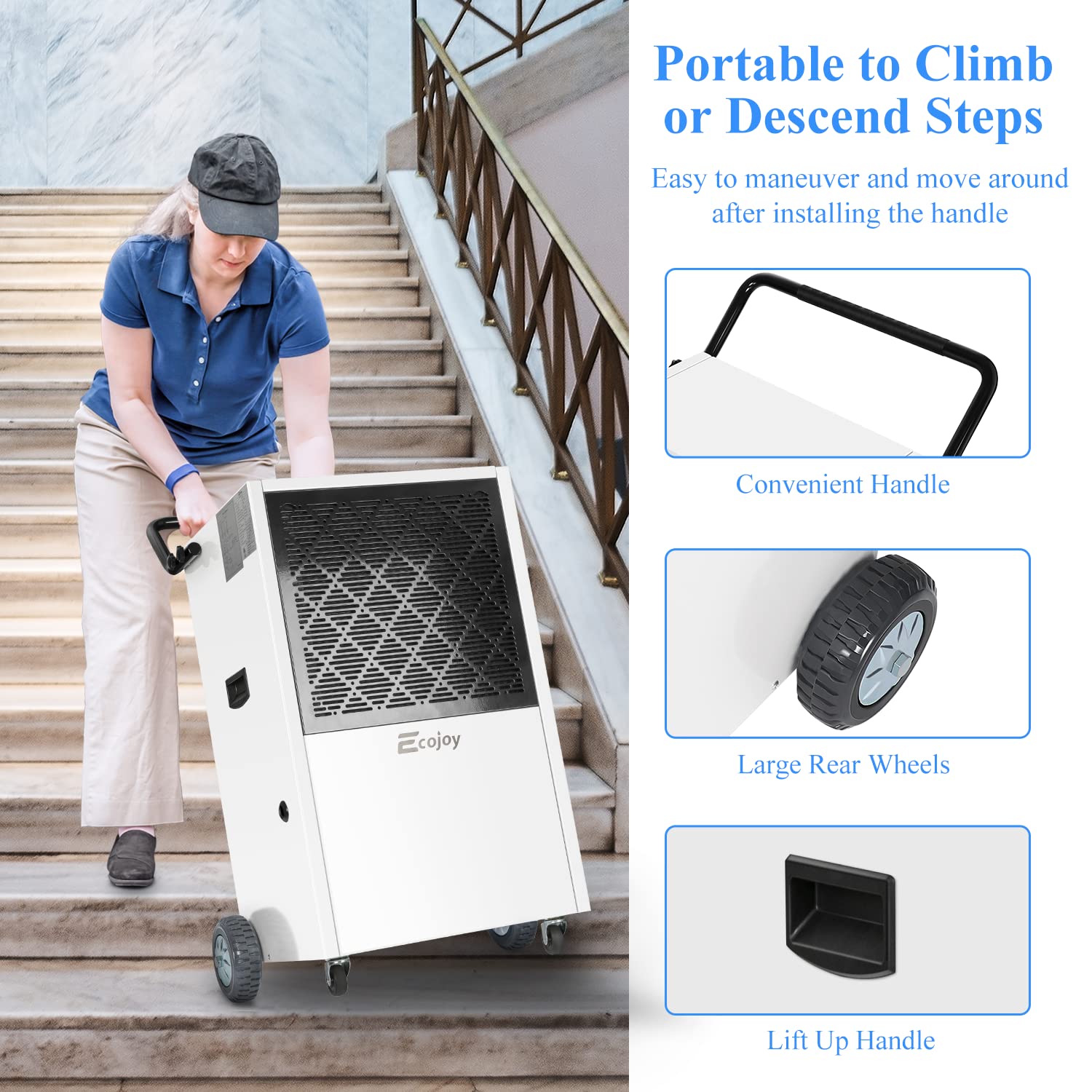 Buy 232 Pint Commercial Dehumidifiers for Basements with Drain Hose in