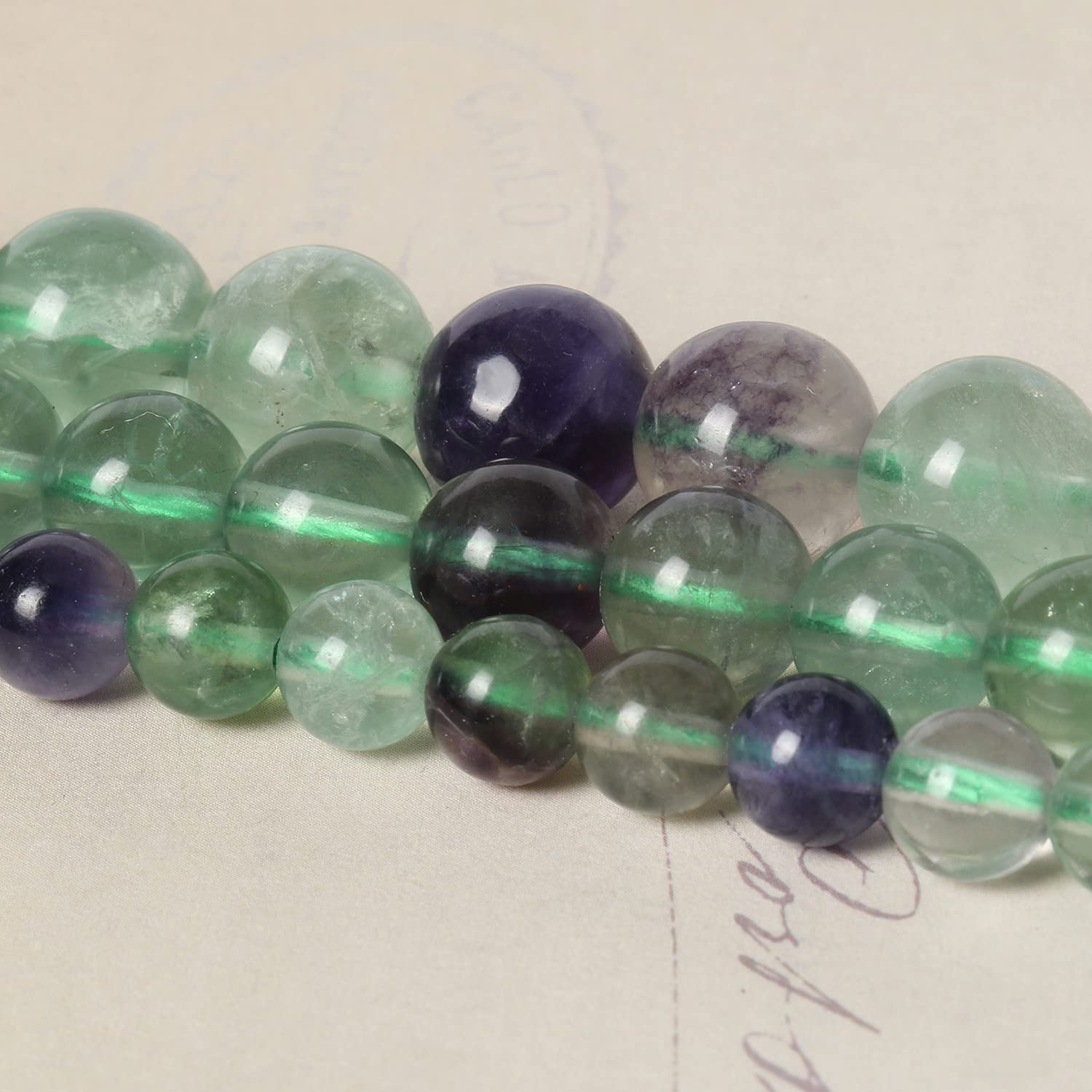Koraliki z naturalnego kamienia, 10 mm, koraliki fluorytowe, kryształ, kamień szlachetny do produkcji biżuterii, bransoletka, naszyjnik, 35 szt