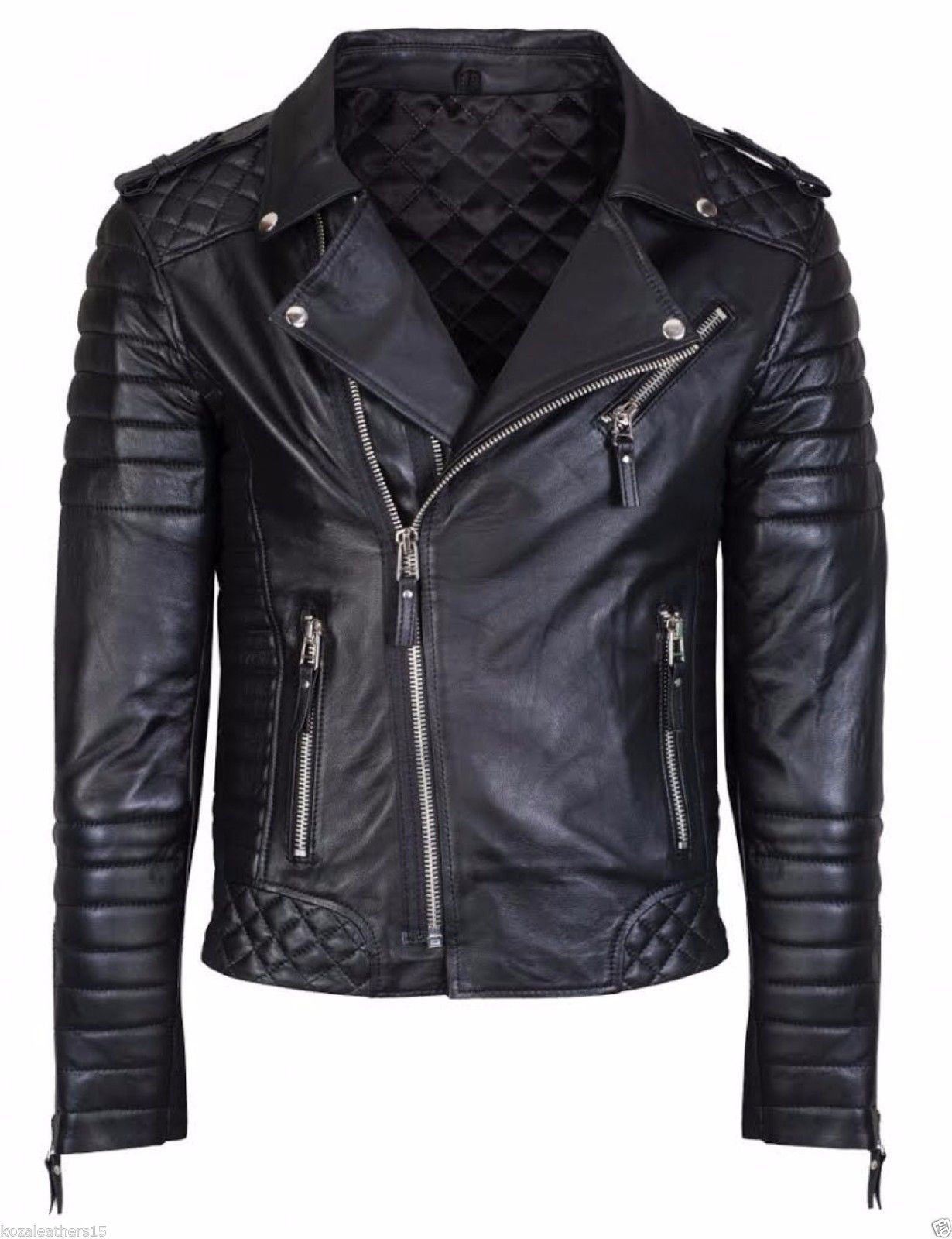 Koza Leathers Men's Genuine Lambskin Leather Jacket KP005