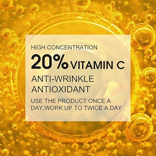 Miniatura 2 de Suero de vitamina C prémium al 20% para la cara con ácido hialurónico, retinol y aminoácidos, aumenta el colágeno de la piel, hidrata y regordeta la