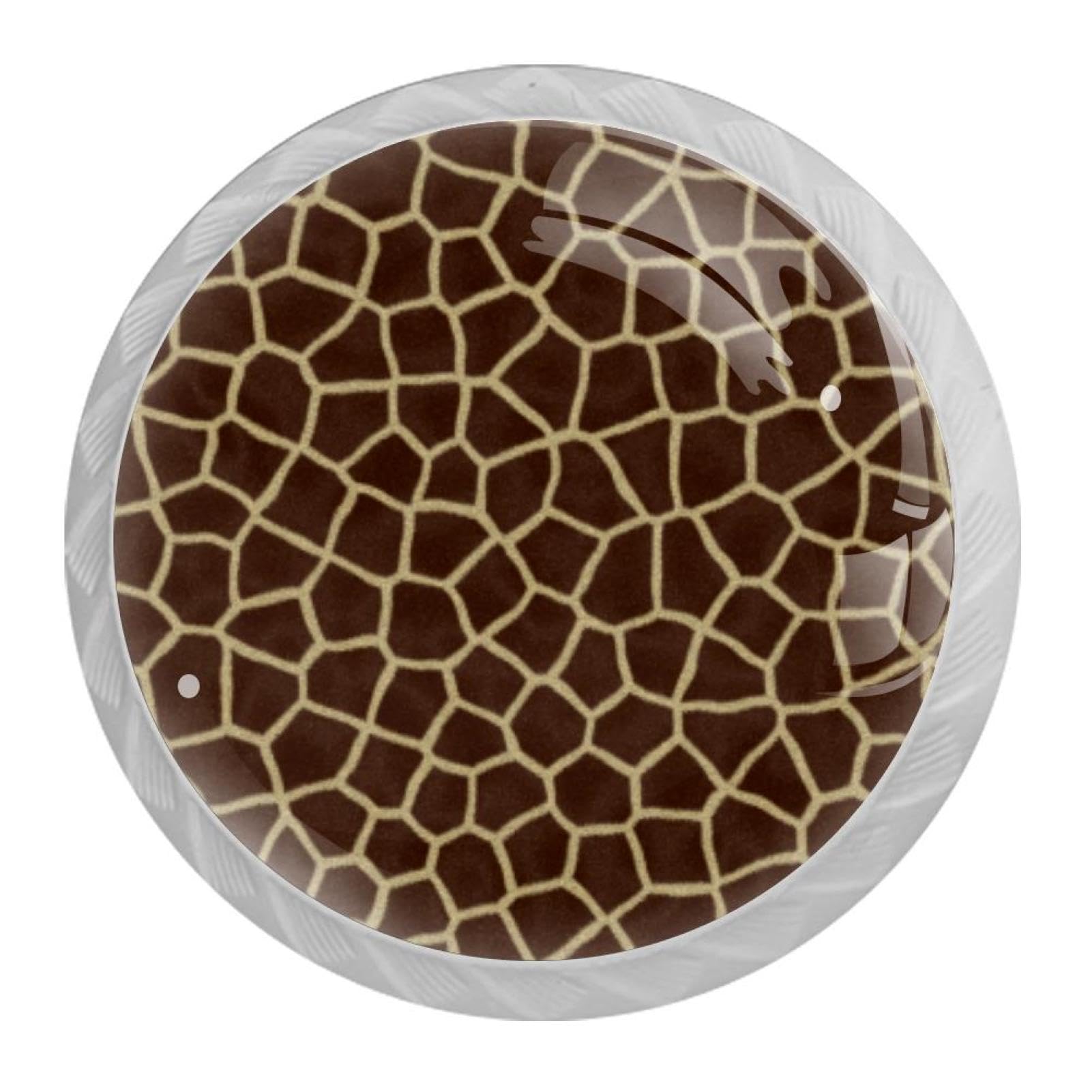 Tqmspg 4 Pieces Drawer Pulls Giraffe Skin Door Knobs Dresser Handles for Kitchen Wardrobe Cupboard Hardware Furniture