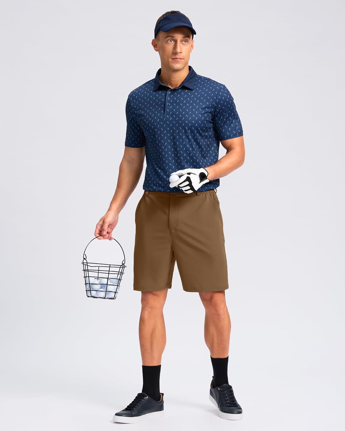 Pudolla Men's Casual Shorts 7"/9"/5" Lightweight Golf Shorts with 3 Pockets Stretch Quick Dry Comfy Work Shorts