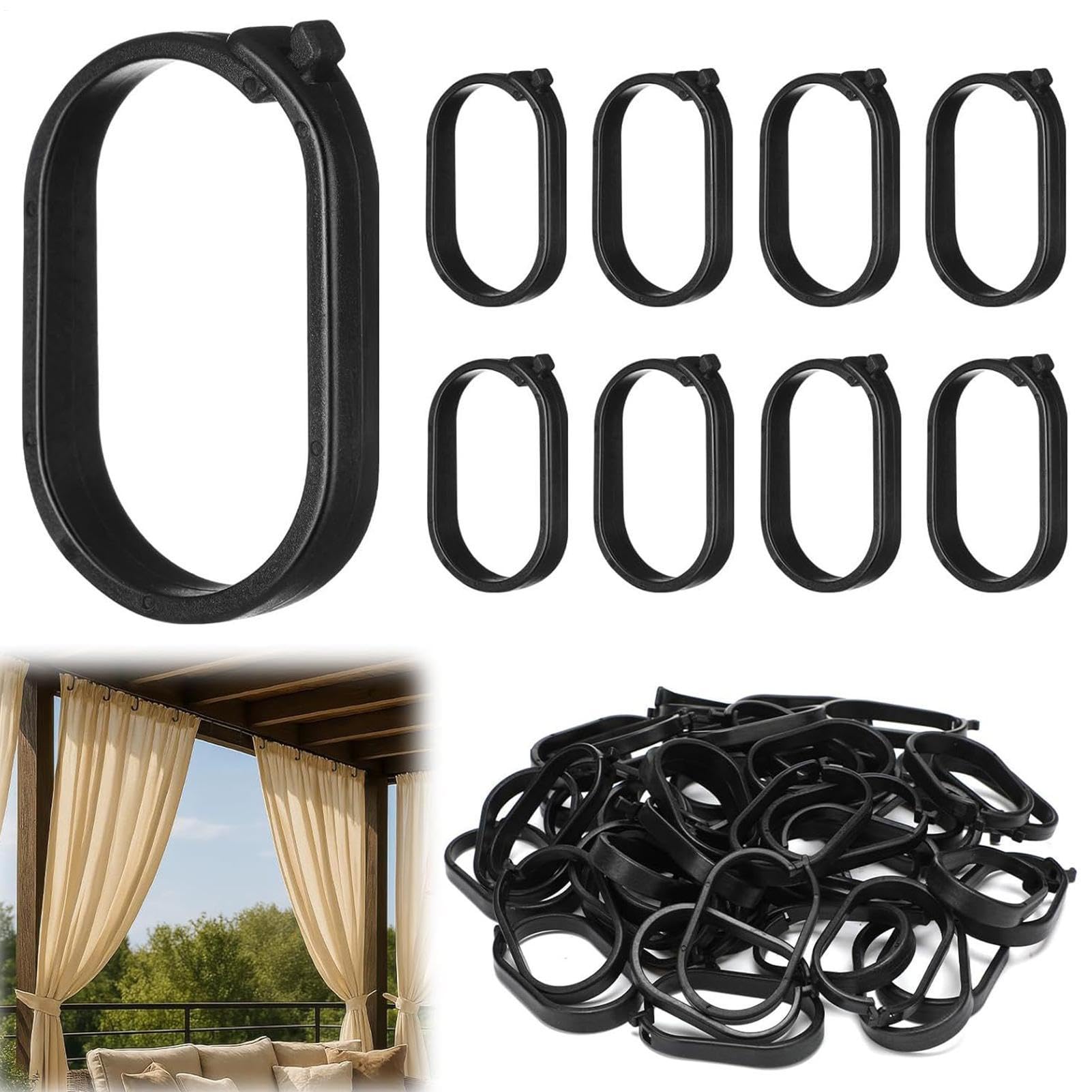 Ganchos para cortinas inoxidables de alta durabilidad para hoteles y hogar