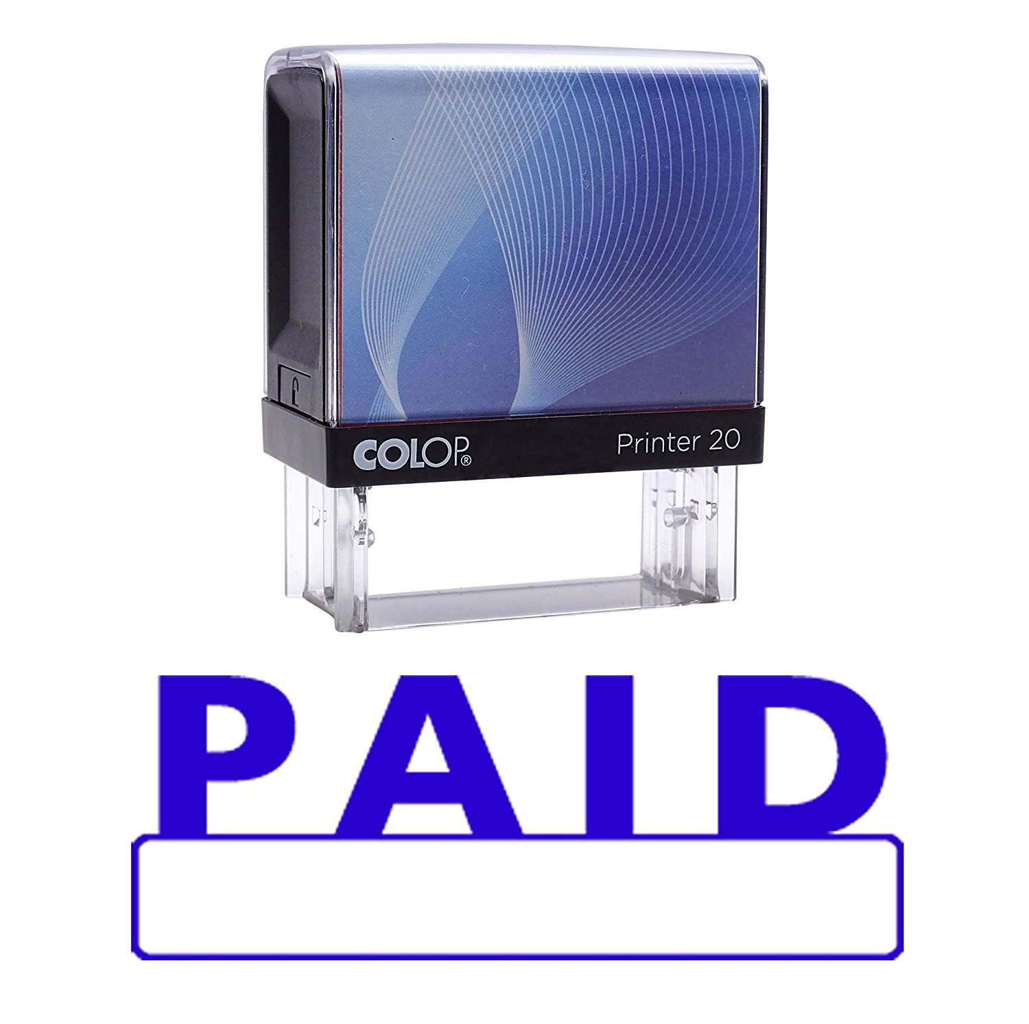 Paid Self Inking Rubber Stamp Blue Ink Office Use Stock Stamp Colop Stamper