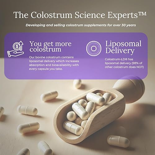 Miniatura 5 de Stomach Armor - Probiótico y preestable - Calostro liposomal LD mejorado. Las manchas beneficiosas colonizan y promueven la salud intestinal,