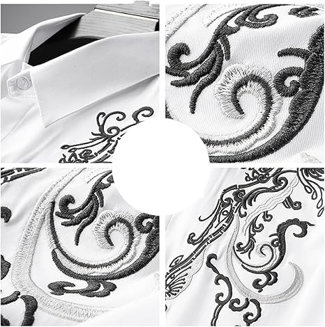 Men 's Spring Autumn National Style Embroidery Long-Sleeved Shirt