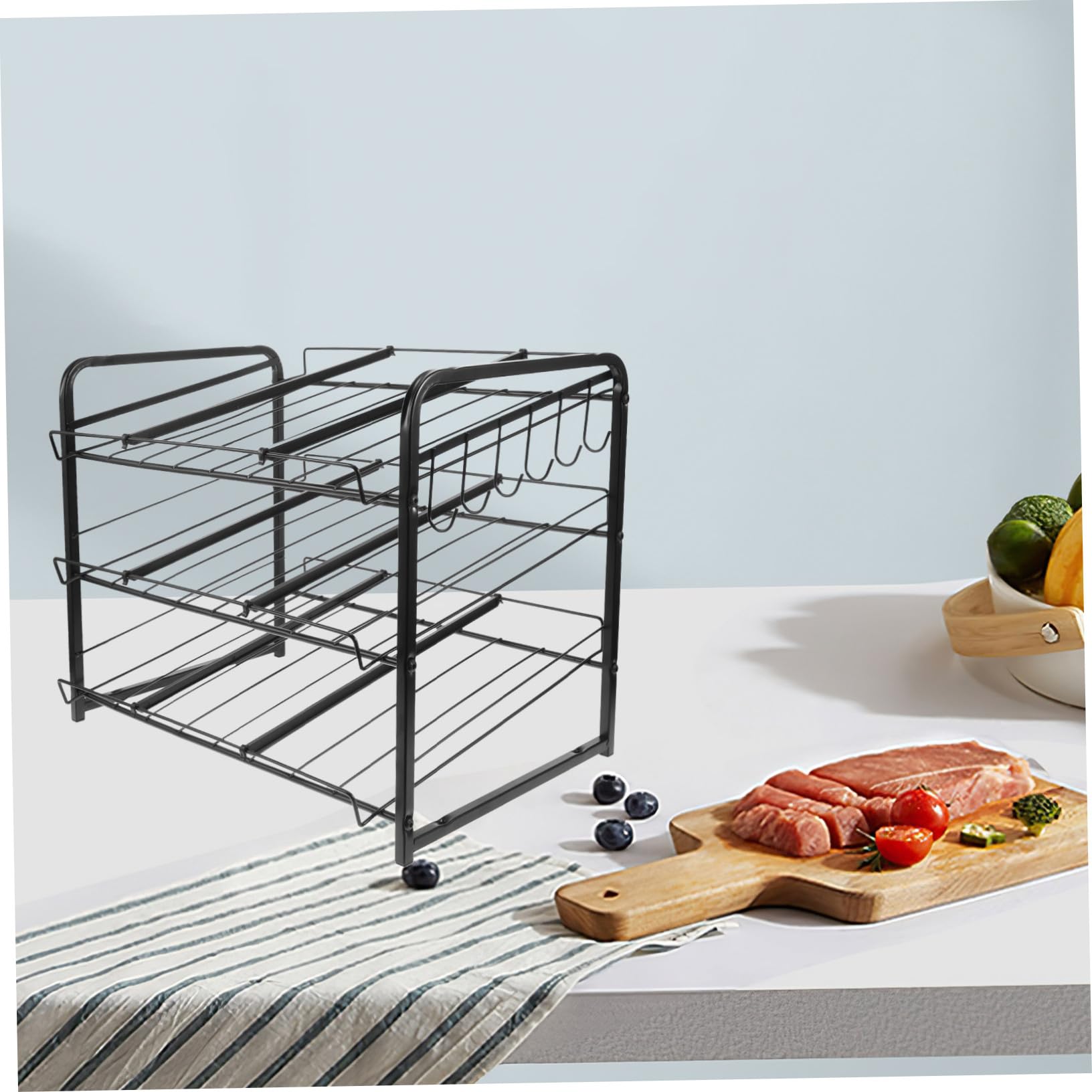 Toyvian Organizer Lattine Impilabile da Cucina Multi- Scaffale Salva Spazio per Lattine e Snack Resistente e Versatile per Ripostiglio e Frigorifero capacità Ampia e Design Compatto