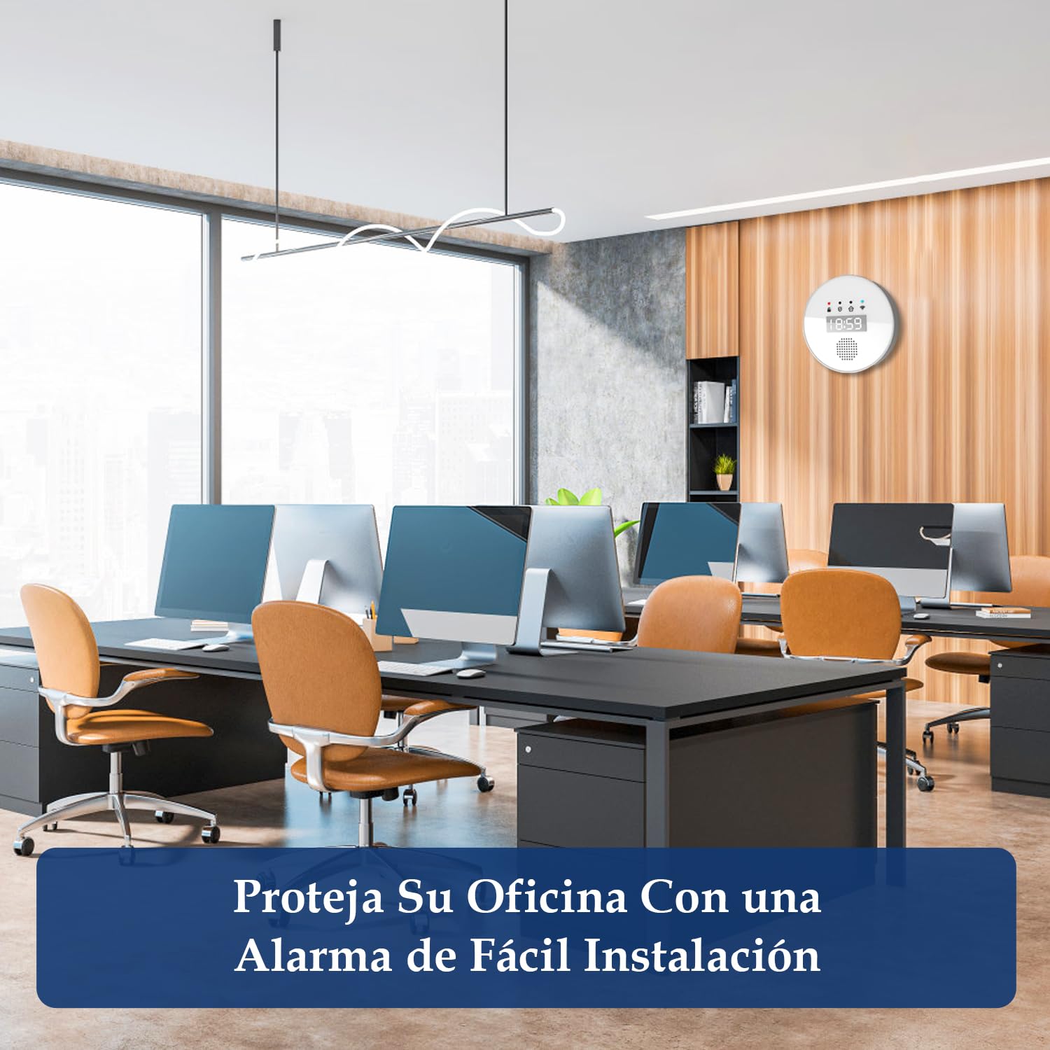YISEELE Alarma para casa: Kit Alarma casa 5 GHz WiFi - con Reloj y App Gratis - Completo 1 Sirena 125dB - 6 Sensores Puerta/Ventana - 2 Mandos - 1 Central - Compatible con Alexa y Google Home
