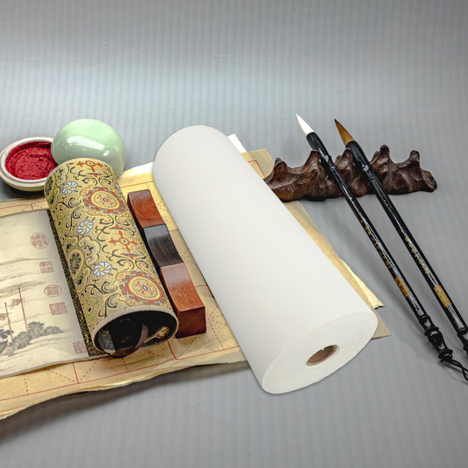 Healvian Rollo de Papel Blanco Grueso para Caligrafía y Pintura Artística
