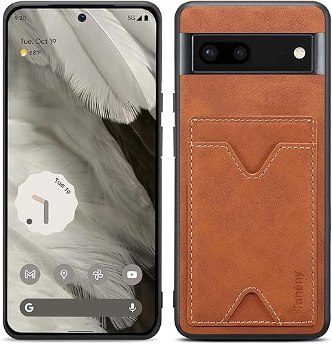 Miniatura 1 de Funda diseñada para Google Pixel 8, funda delgada de piel sintética con soporte para ranura para tarjetas, función atril, a prueba de golpes, funda