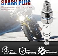 Vista 3 de Bujía A7TC para GY6 50cc 70cc 90cc 110cc 125cc 150cc ATV Pit Dirt Pocket Racing Bike Moped Go Kart Quad 4 Wheeler Buggy TaoTao Buyang Roketa Sunl