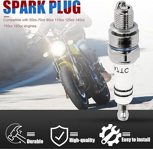 Miniatura 3 de Bujía A7TC para GY6 50cc 70cc 90cc 110cc 125cc 150cc ATV Pit Dirt Pocket Racing Bike Moped Go Kart Quad 4 Wheeler Buggy TaoTao Buyang Roketa Sunl