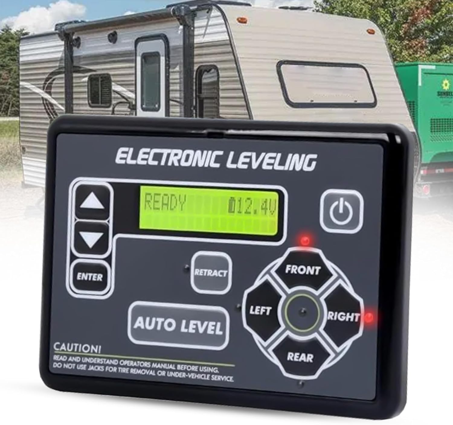 421484 RV Leveling Touchpad Control Panel with Auto-Leveling Button, Compatible with Lippert Ground Control TT and Other Lippert Leveling Systems for 5th Wheel and Travel Trailers