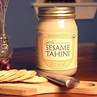 Vista 4 de Gopal's Tahini de sésamo orgánico crudo de semillas de sésamo orgánicas sin OMG, vegano, sin gluten y certificadas, 16 onzas (15.98 oz)