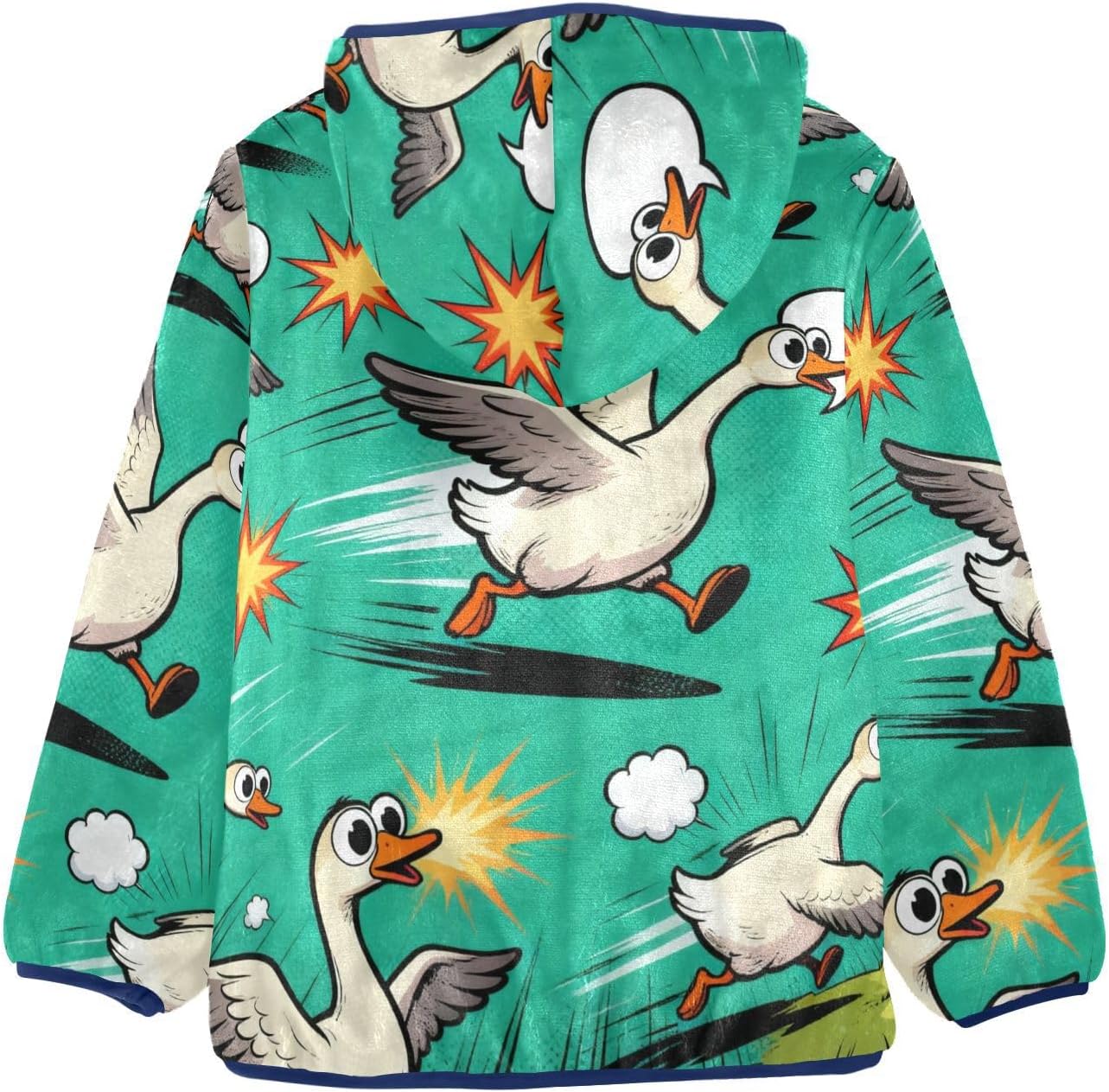 GuoChe Cartoon Goose Toddler Fleece Zip Up Children Coat
