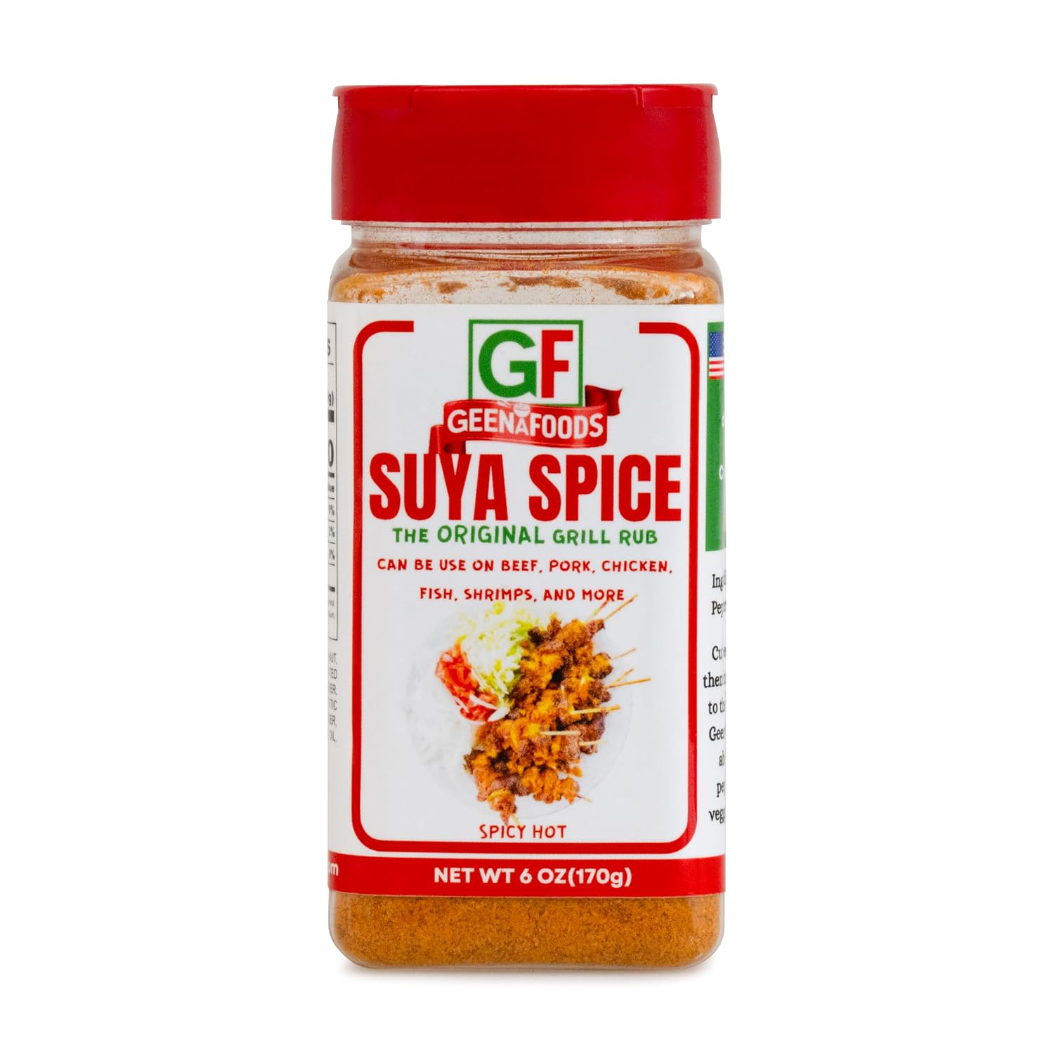 Geenafoods Suya pepper, African( Nigerian & Ghanaian)-Inspired Seasoning pepper Blend for Beef and Steak Grilling . HerbMix with a Unique Spicy Sweet Flavor for seasoning your Chicken , Meat, BBQ, Soups, Stews and More.