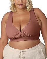 Vista 5 de Kindred Bravely Sujetador de enfermería con espalda cruzada de rizo francés para maternidadlactancia