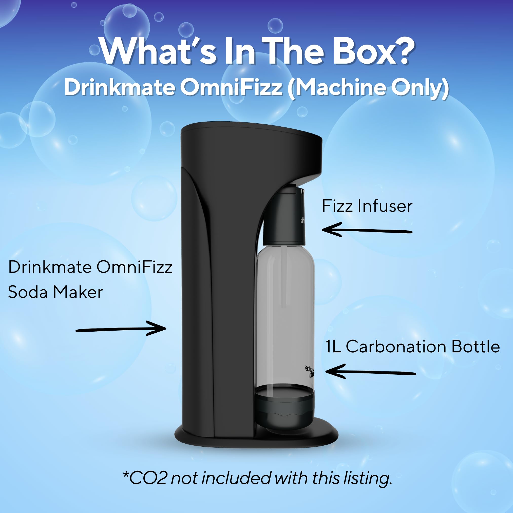 Drinkmate OmniFizz Sparkling Water and Soda Maker, Carbonates Any
