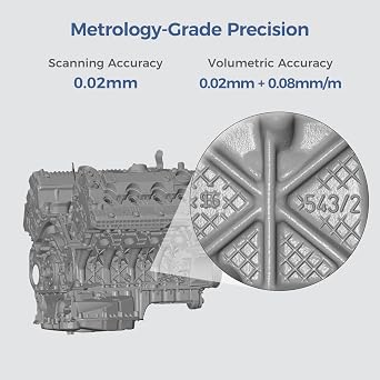 Creality 3D Scanner Sermoon S1 for Engineering Projects.,1+7+34 Blue Laser Handheld Scanner with Metrology-Grade 0.02mm Accuracy,Anti-Shake Tracking,Up to 90FPS Scanning Speed
