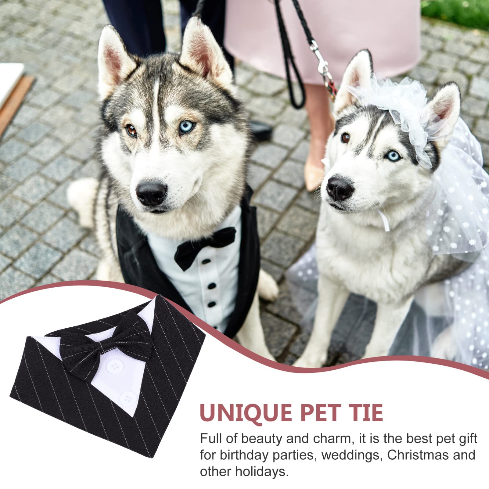 POPETPOP 3pièces Collier Bandana pour Chien Écharpe Décorative Rayé Accessoire Pratique pour Mariages Et Événements Confort Et Style pour Animaux De Compagnie