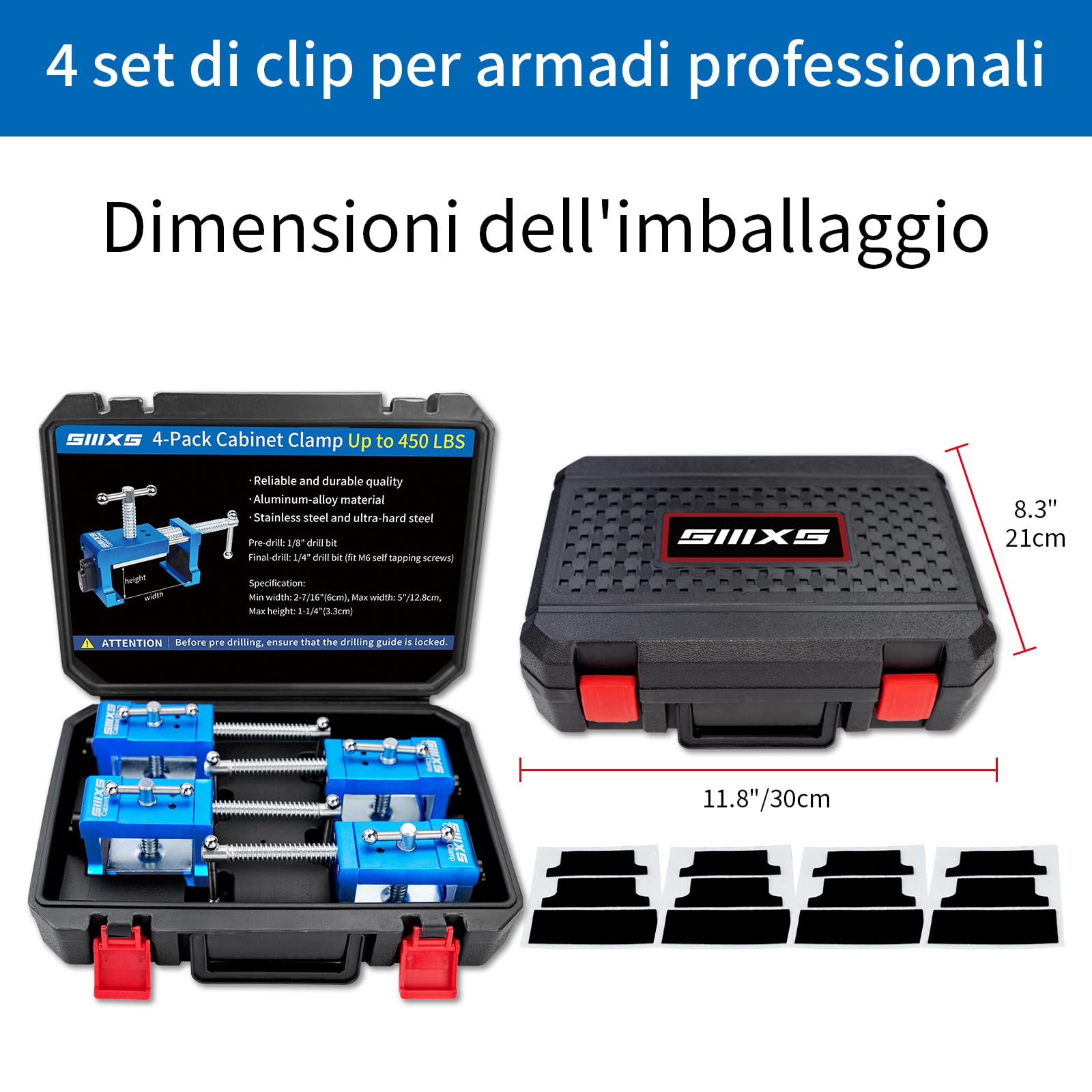 4 Pezzi Morsetto per Armadietti, Morsetto per installazione di armadietti